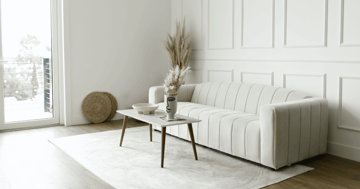 Mueble de salón minimalista blanco, Apilable