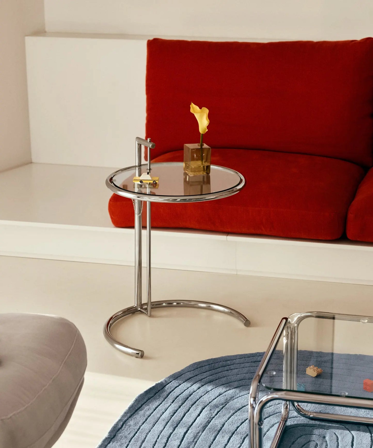 42290320900275 Mesa Auxiliar en Acero y Cristal Helen Mesas Auxiliares Northdeco