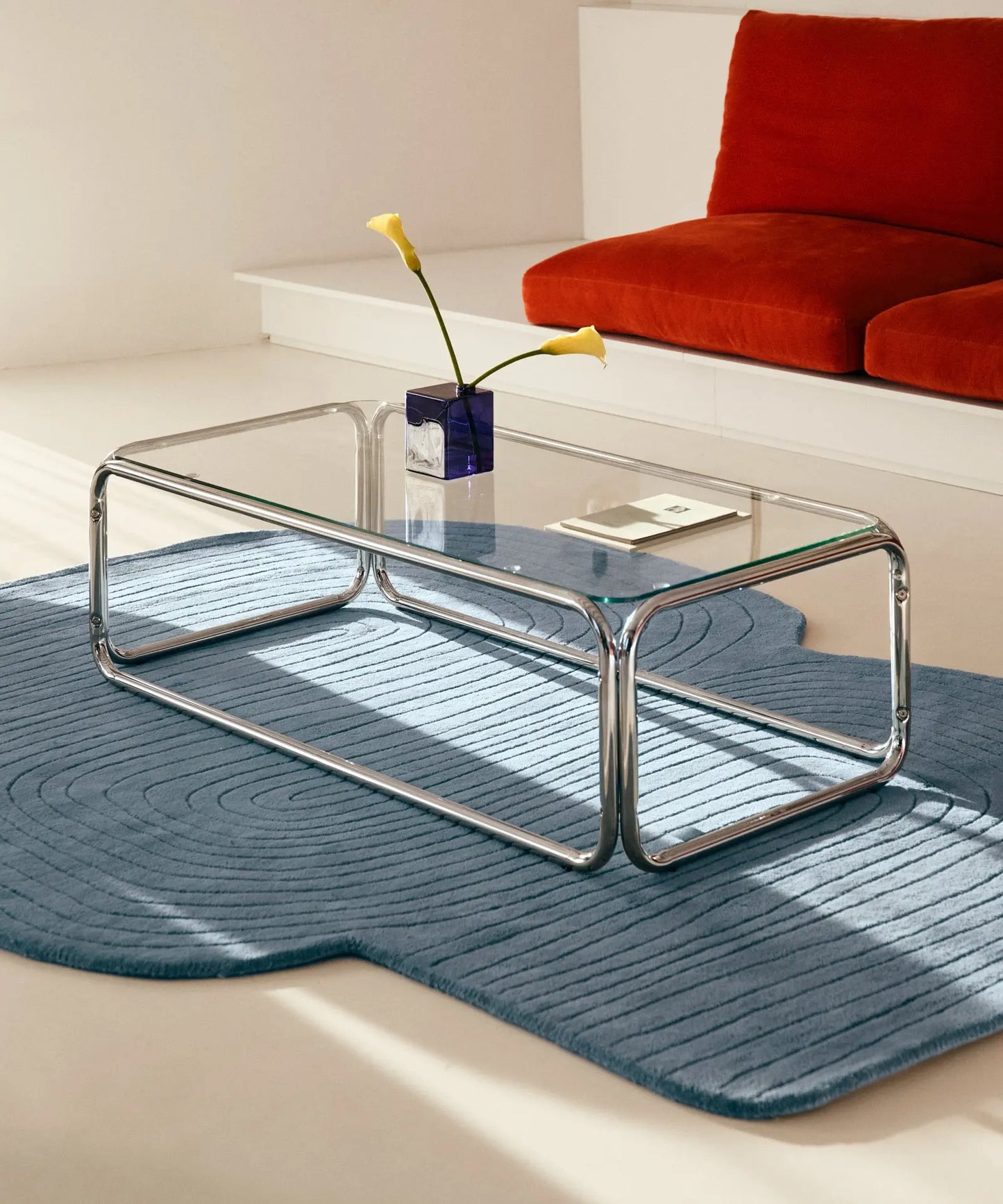 56320204308866 Mesa de Centro Rectangular de Metal y Cristal Templado Mai (120x60cm) Mesas Auxiliares Northdeco