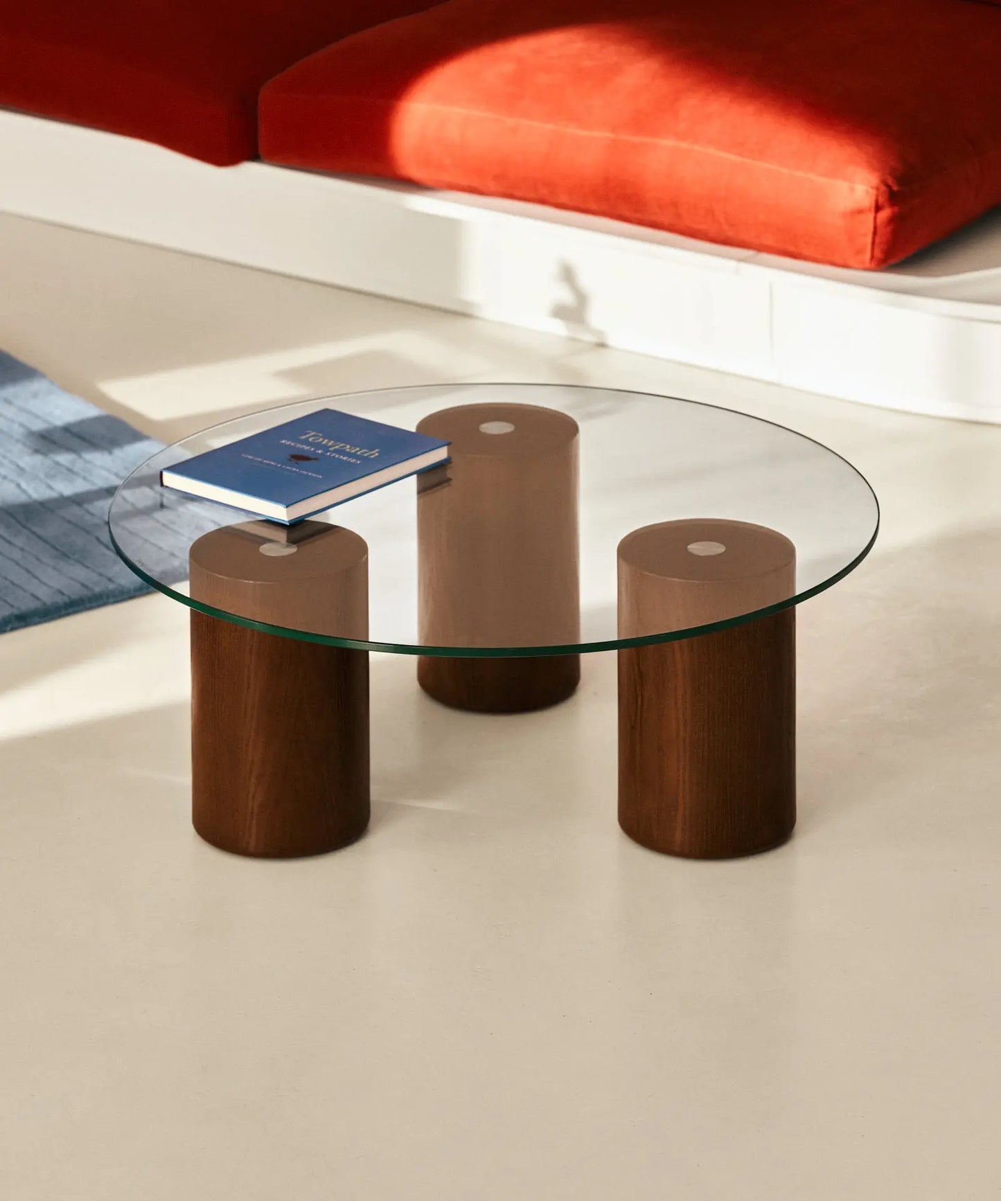 55284242317698 Mesa de Centro Redonda en Cristal Nora (80 cm) Mesas de Madera Northdeco