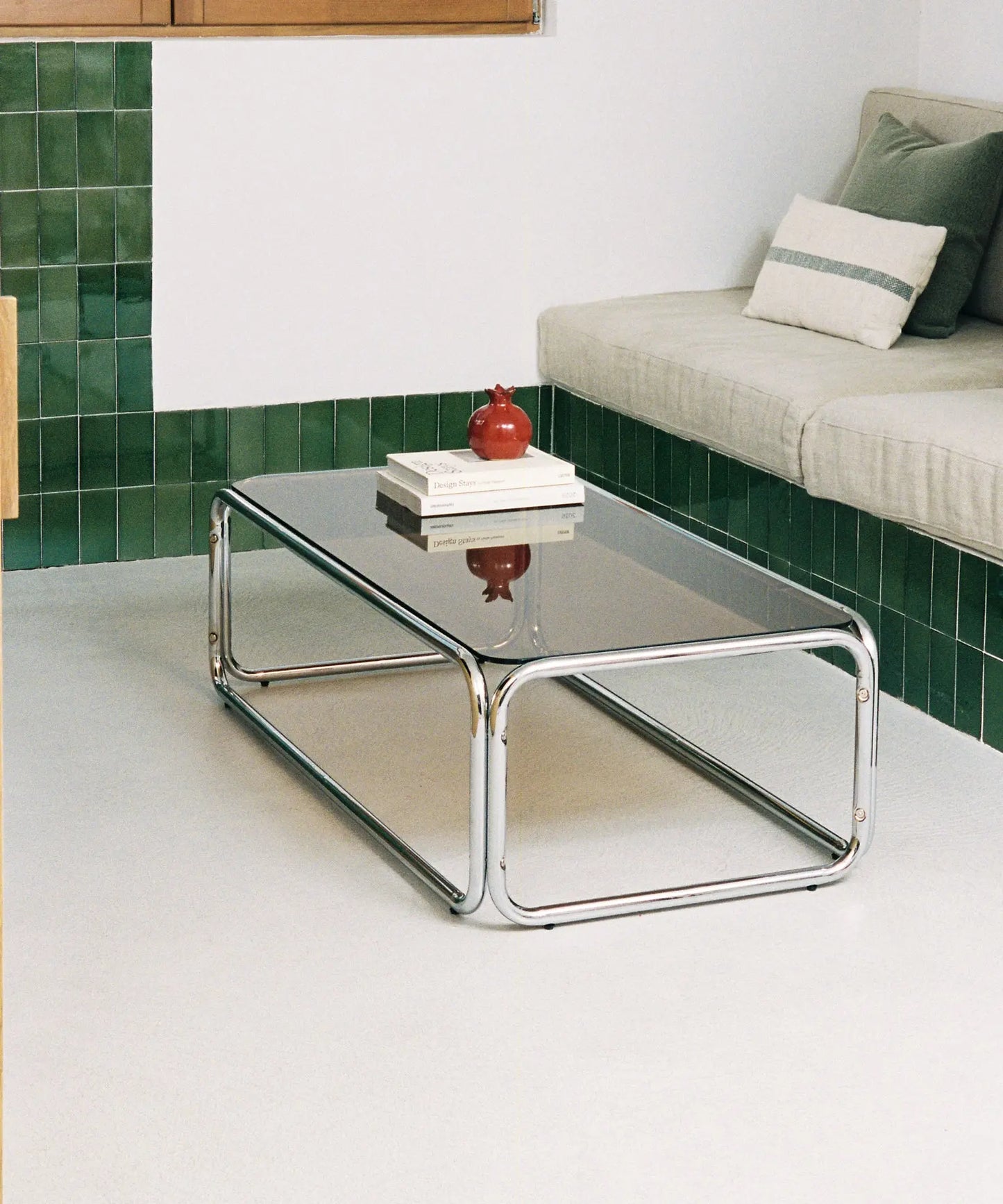56320129401218 Mesa de Centro Rectangular de Metal y Cristal Templado Mai (120x60cm) Mesas Auxiliares Northdeco