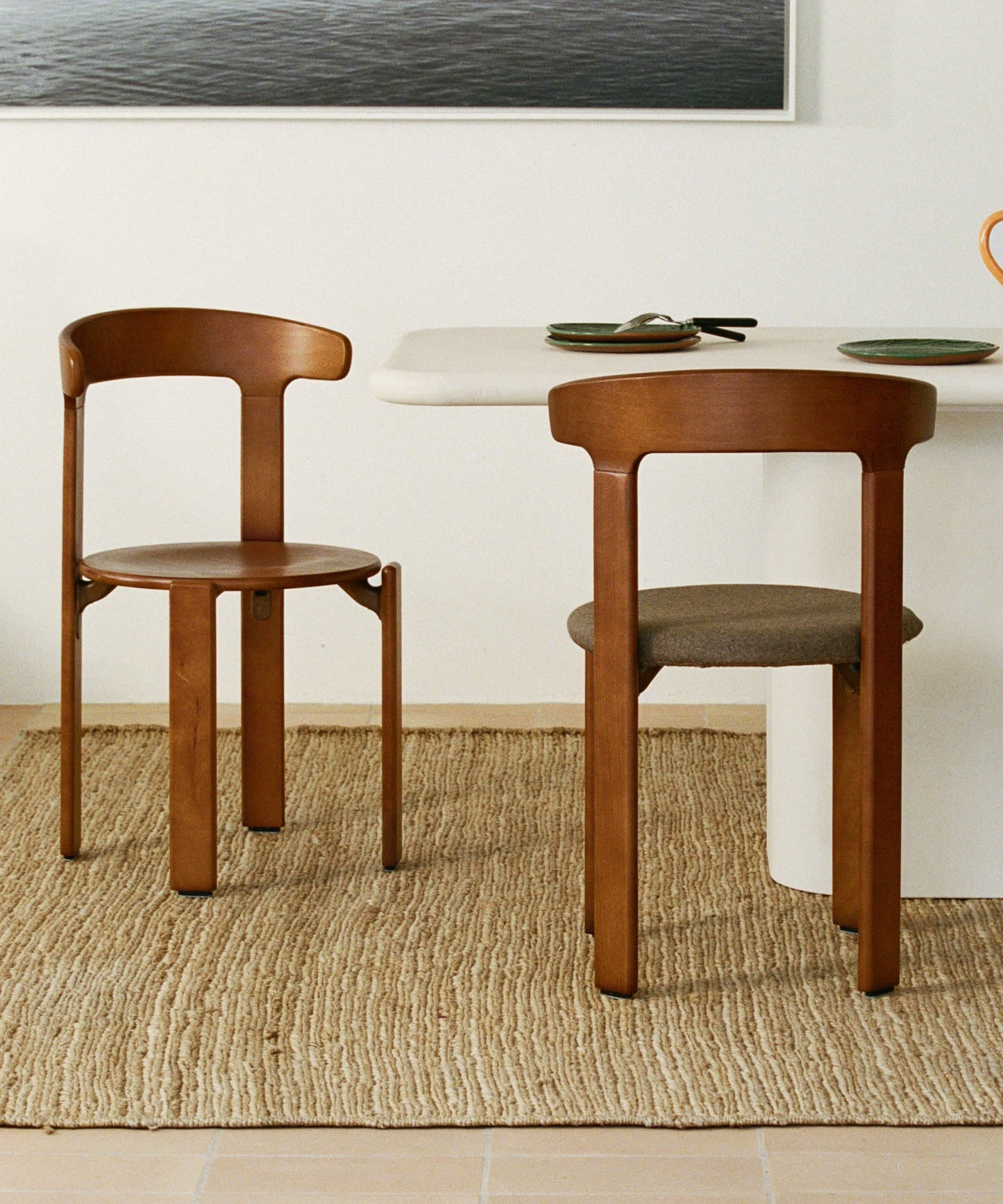 56687045017986 Silla de Comedor en Madera Tapizada Grim Sillas de Madera Northdeco