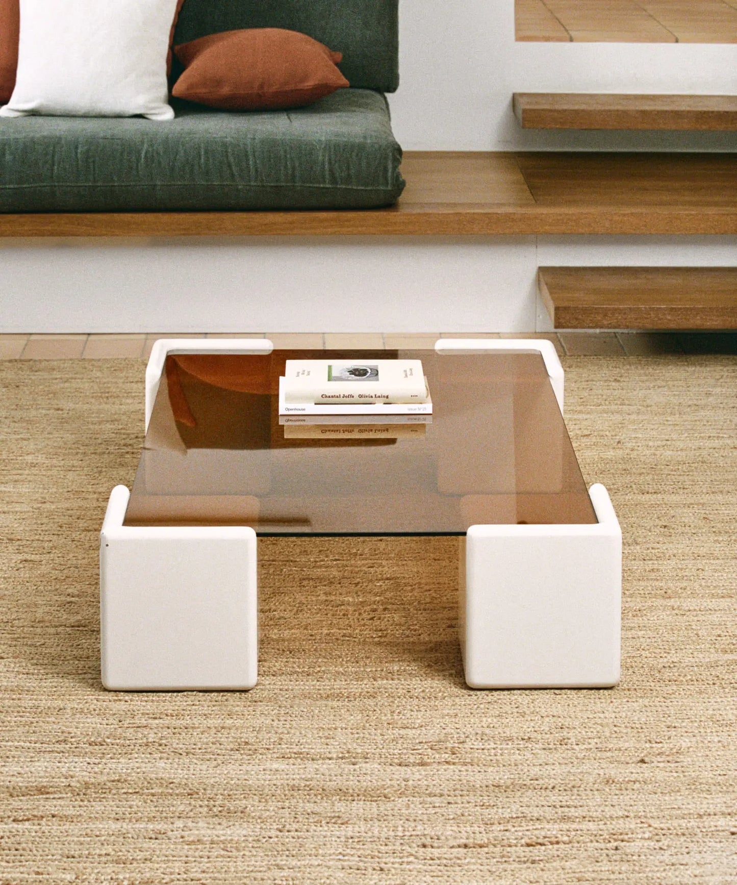 56686843527554 Mesa de Centro Rectangular de Cristal y Madera Denna (120x80cm) Mesas de Cristal Northdeco