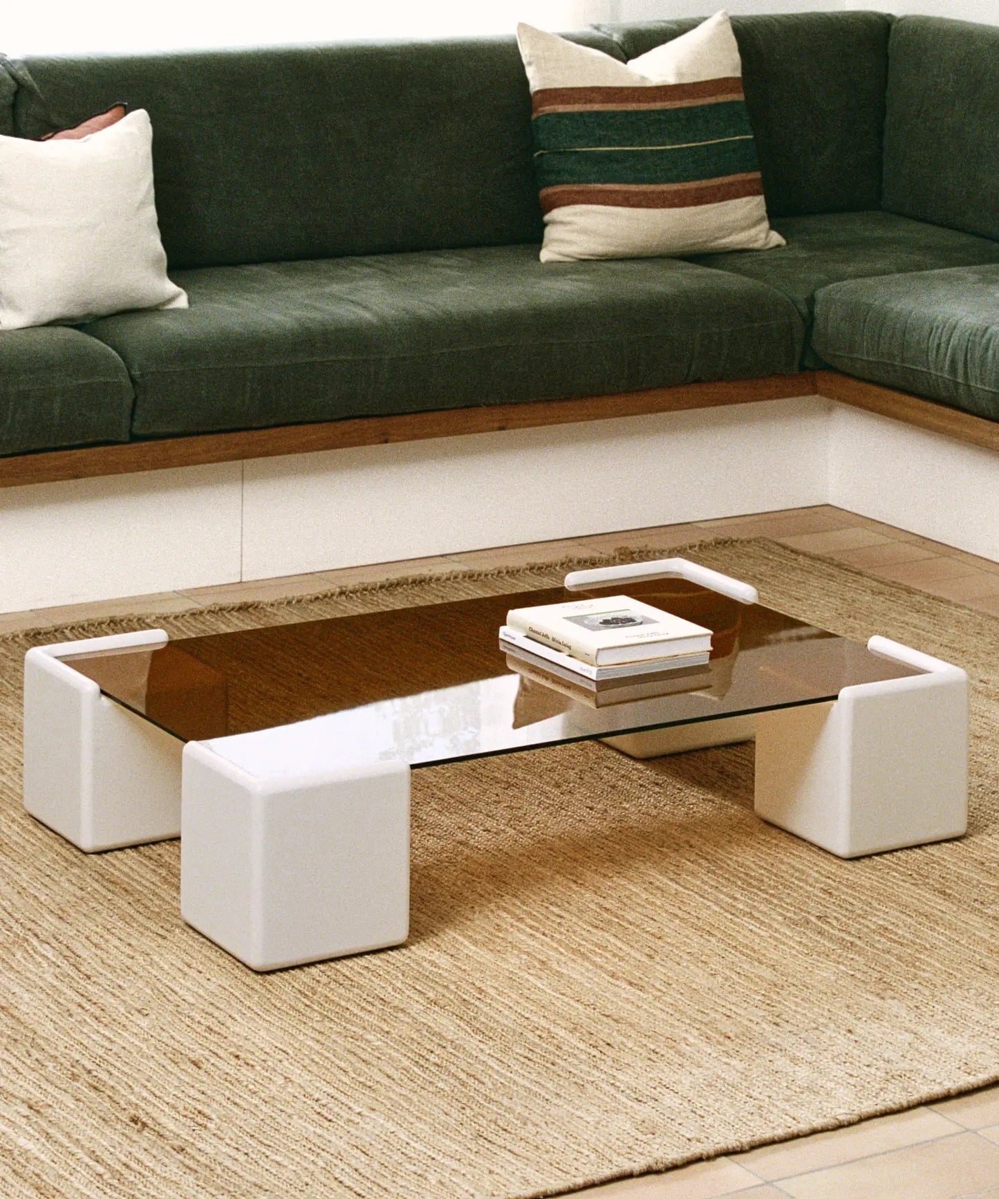 56686843527554 Mesa de Centro Rectangular de Cristal y Madera Denna (120x80cm) Mesas de Cristal Northdeco