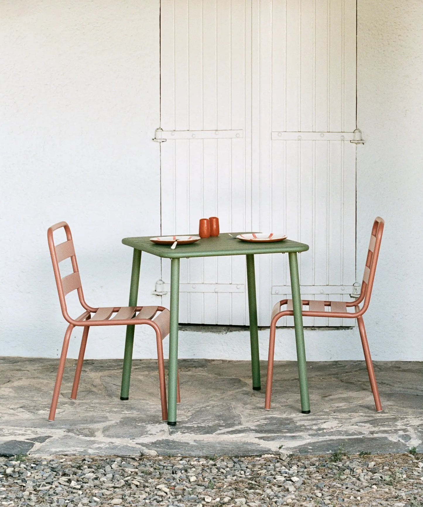 55102314381698 Mesa exterior de metal cuadrada Brisa (70x70 cm) Mesas Northdeco