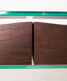 Consola Cristal Curvado y Madera Nogal Kent 120 cm x 40 cm Consola Northdeco