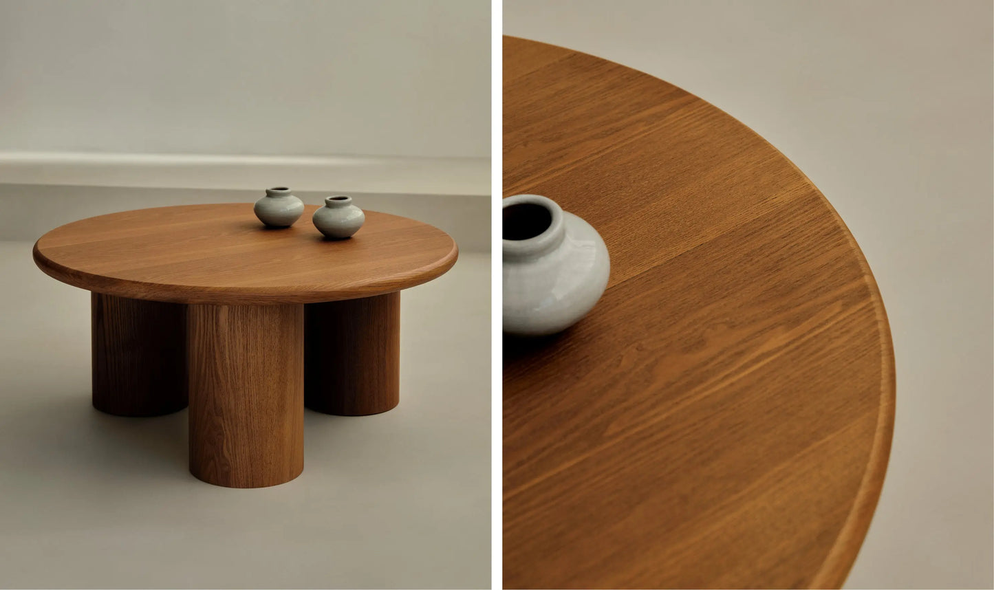 55498348495234  Mesa de Centro Redonda en Madera Aisha (80 cm) Mesas de Madera Northdeco