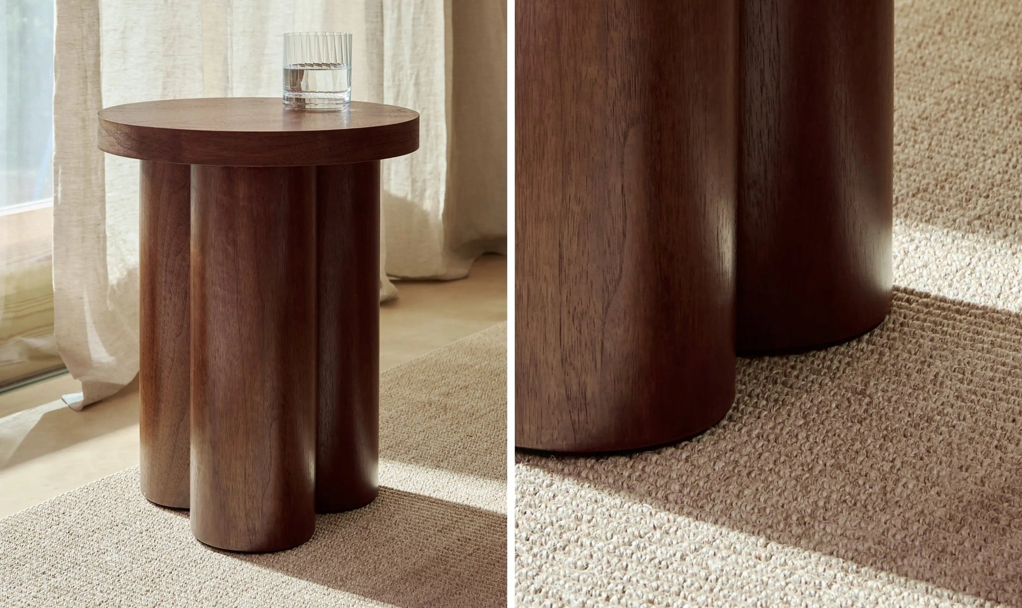 55503171551618 Mesita auxiliar de madera Arvin (50x50 cm) Mesas de Madera Northdeco