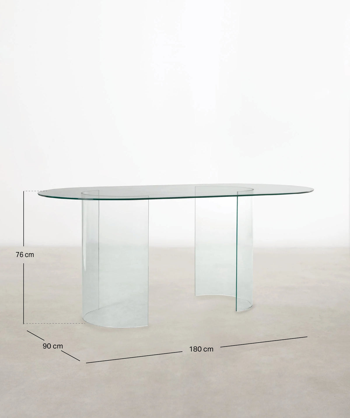 Mesa de Cristal Ovalada Ensa