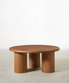 55498348495234 Mesa de Centro Redonda en Madera Aisha (80 cm) Mesas de Madera Northdeco
