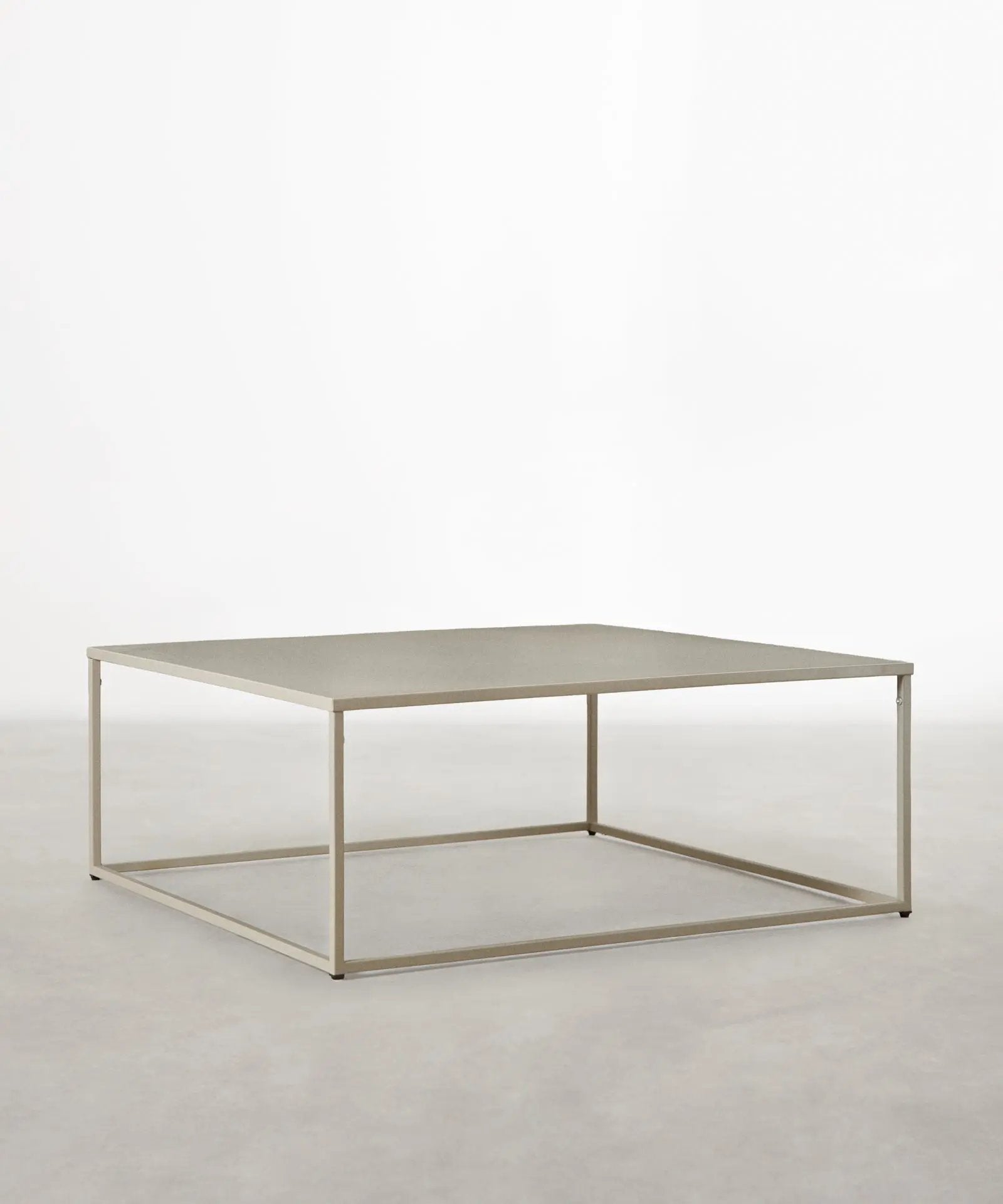 55823224832386 Mesa de Centro Cuadrada en Acero Eiron (90x90cm) Mesas Northdeco Beige