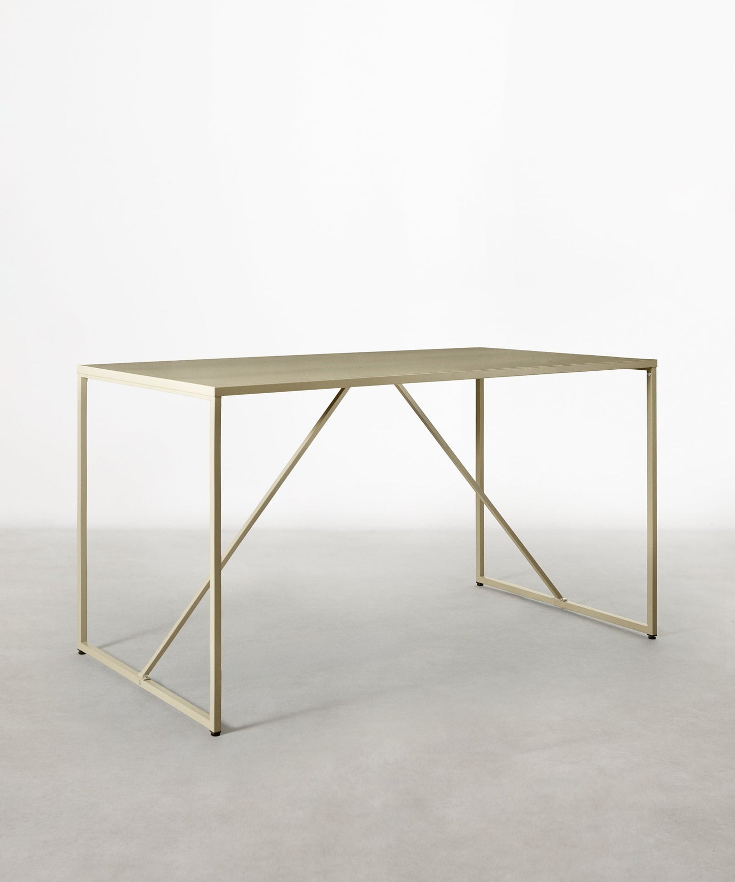 55822972944770 Mesa de Escritorio en Acero Laminado Varek Mesas Northdeco Beige