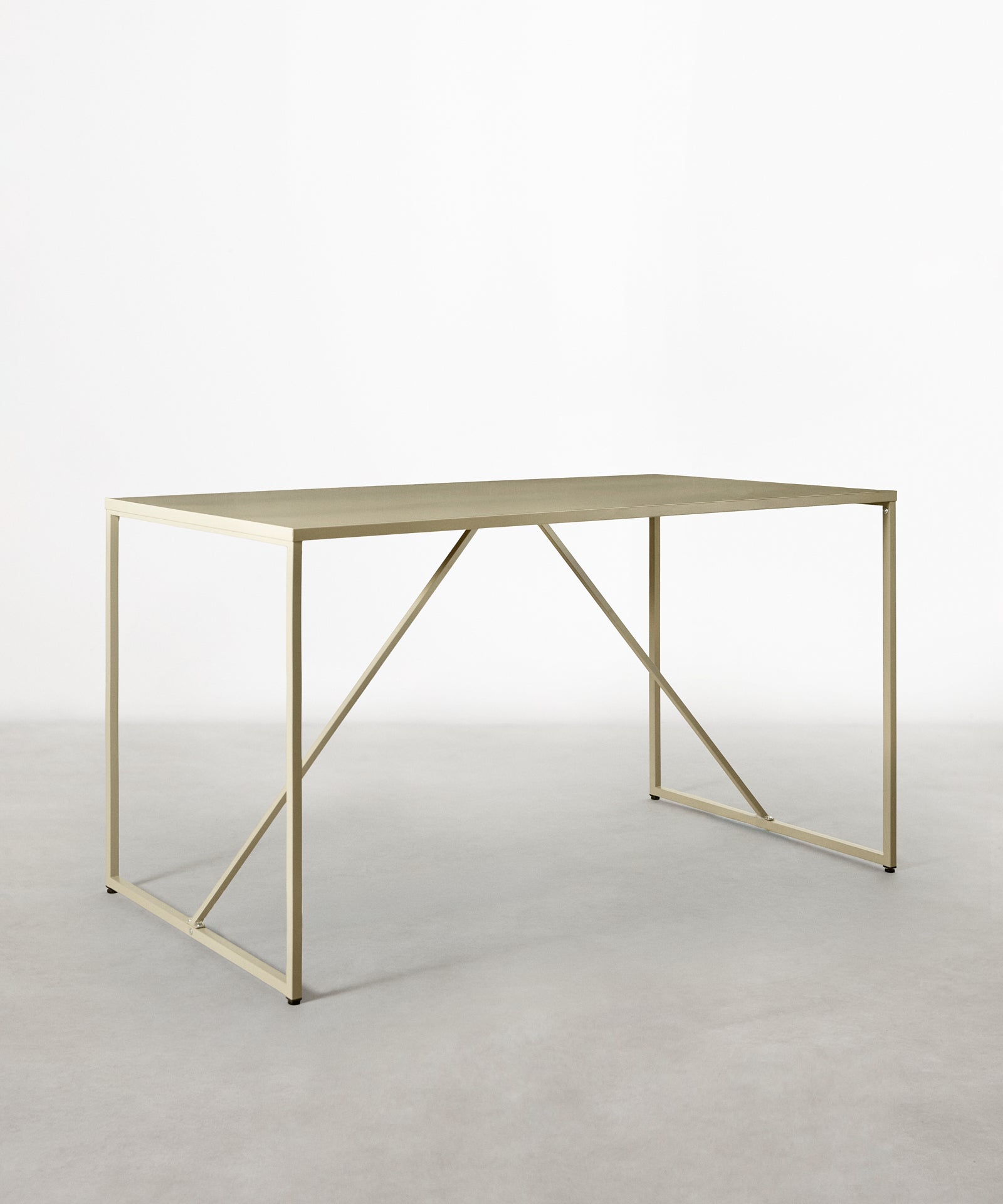 55822972944770 Mesa de Escritorio en Acero Laminado Varek Mesas Northdeco Beige