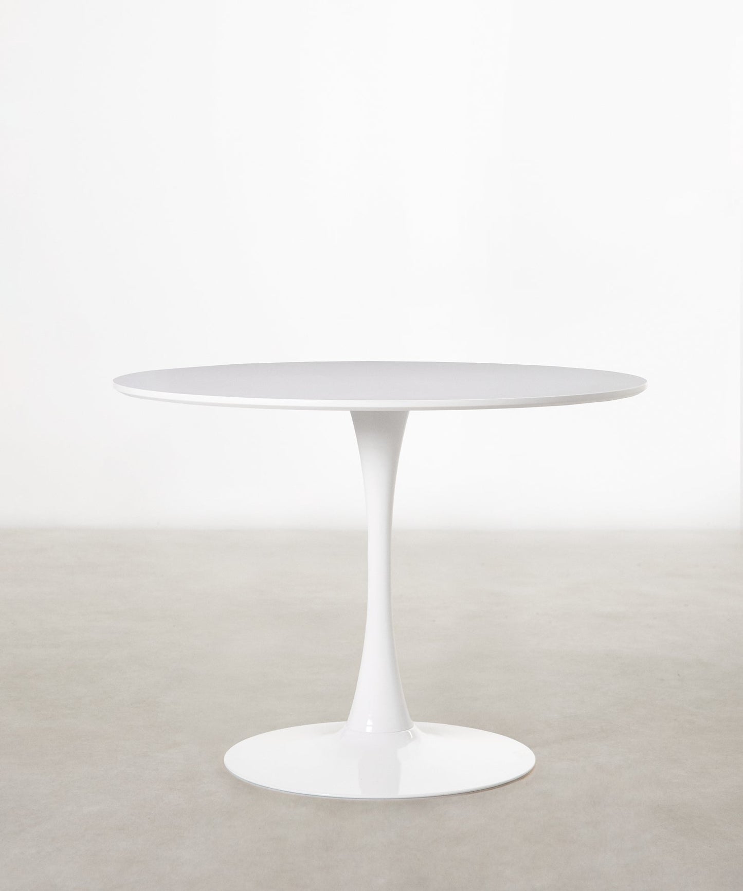 55418511851906 Mesa redonda de madera y fibra de vidrio Tulia (100 cm) Mesas Northdeco Blanco