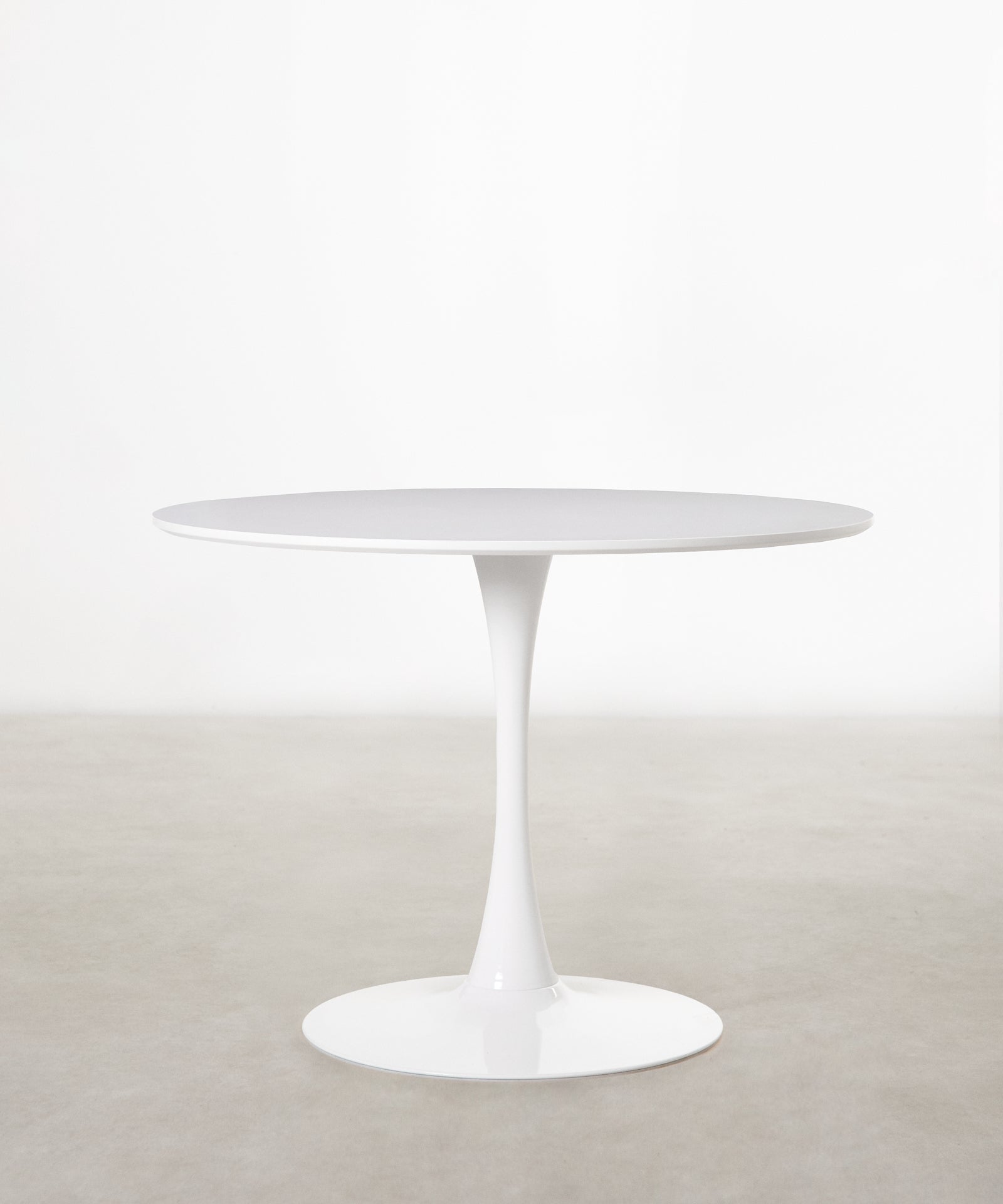 55418511851906 Mesa redonda de madera y fibra de vidrio Tulia (100 cm) Mesas Northdeco Blanco