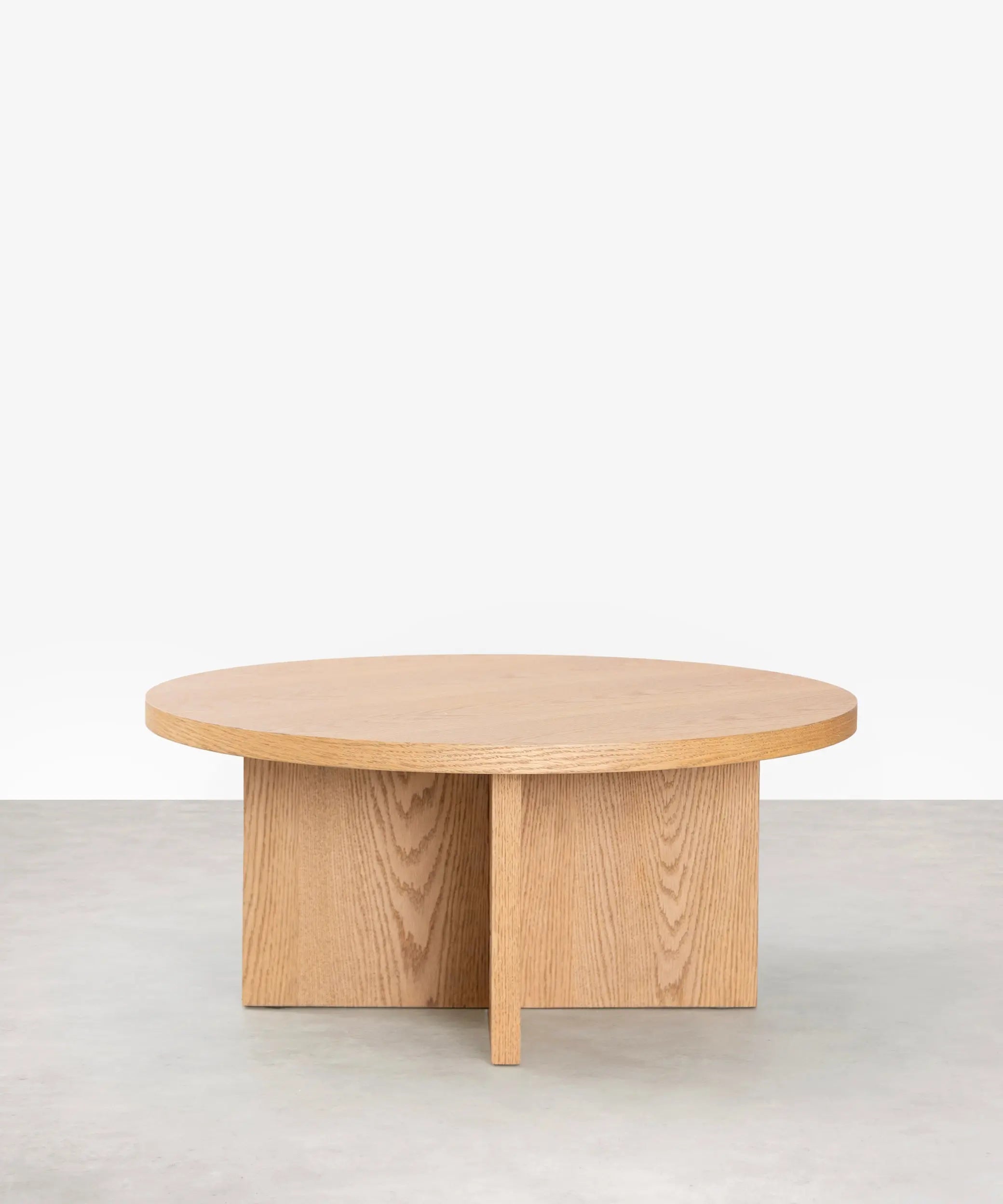 54935163437442 Mesa de Centro Redonda Takaya (80 cm) Mesas de Madera Northdeco Madera-Natural