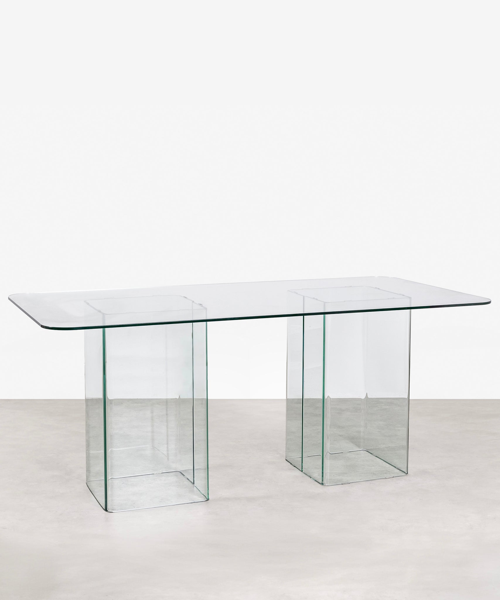 48780923240785 Mesa de Cristal Rectangular Eleonora (180 cm x 90 cm) Mesas de Cristal Northdeco