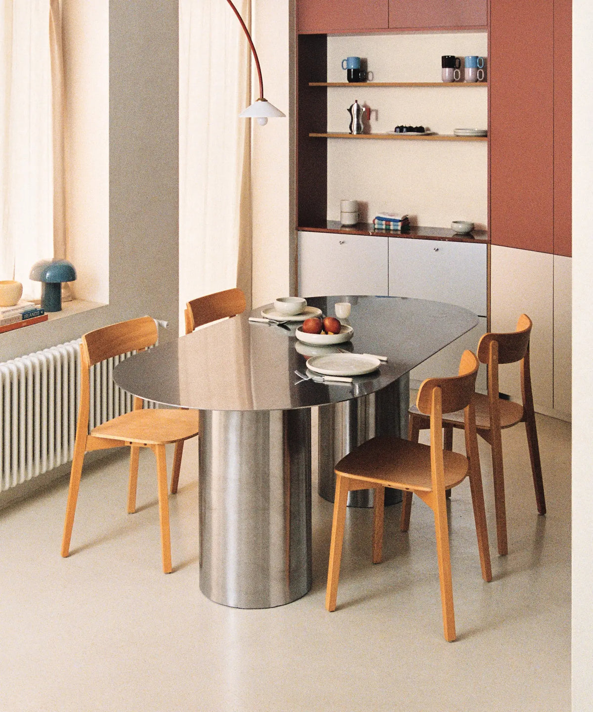 56701152952706 Mesa de Comedor Ovalada en Acero Laminado Iron (200 x 76 cm) Mesas Northdeco