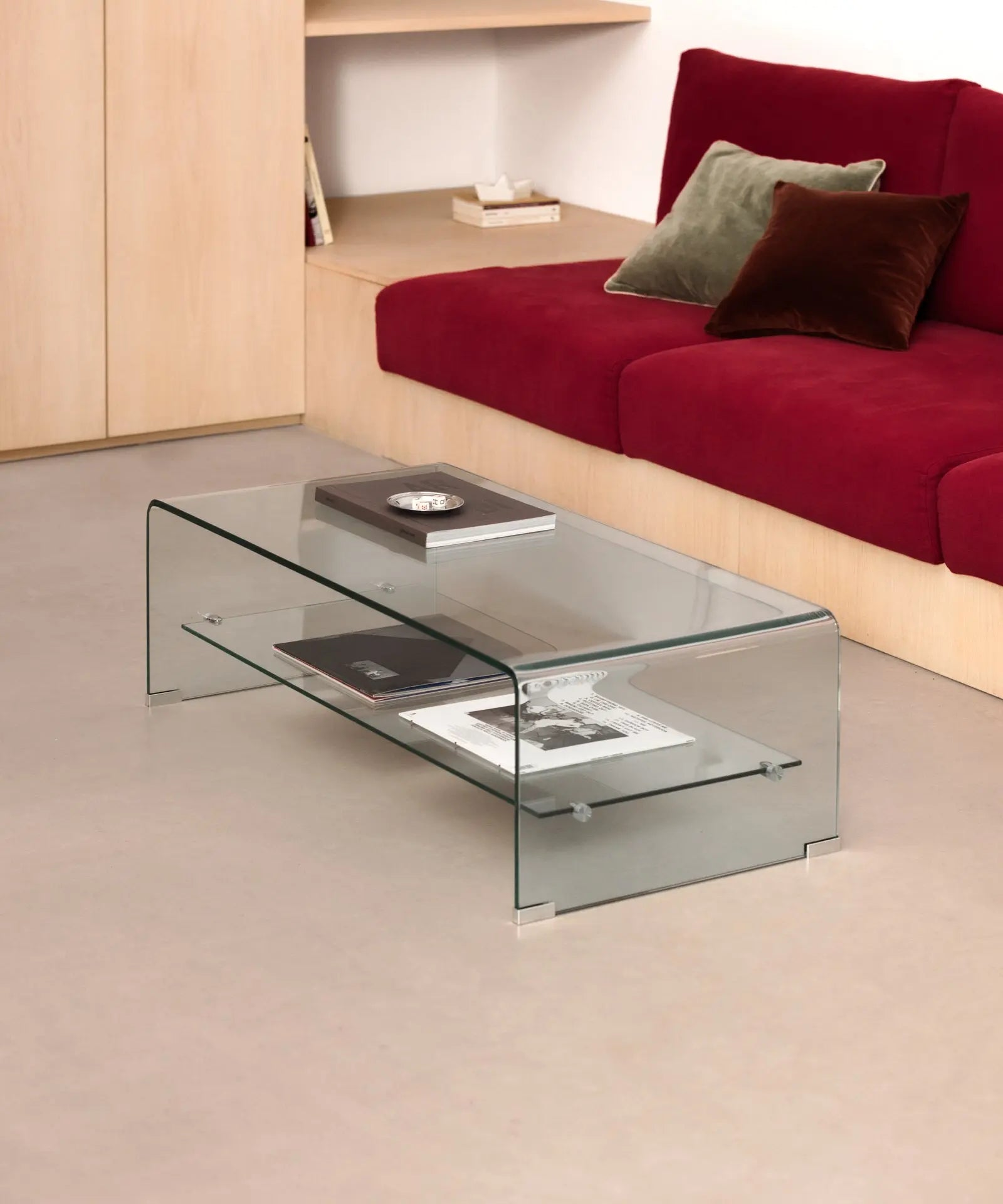 55390636179842 Mesa Centro de Cristal Templado Olivier (110x55 cm) Mesas de Cristal Northdeco