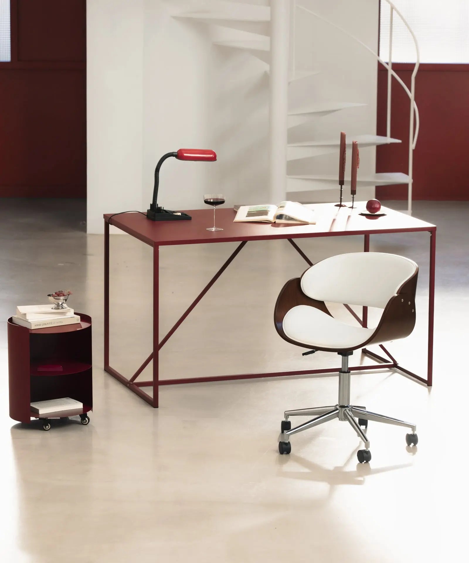 42012989915315 Silla de Escritorio de Polipiel y Madera Debbie Sillas de Oficina Northdeco