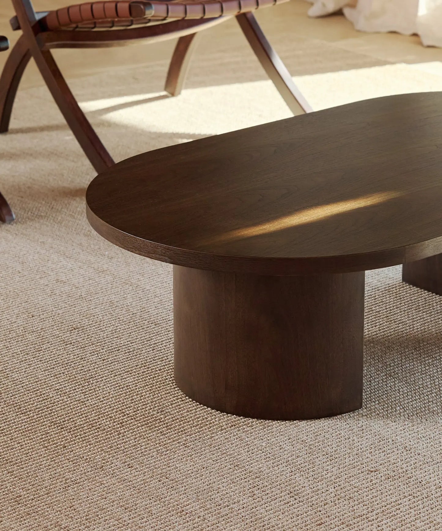 55061913076098 Mesa de Centro Ovalada en Madera Lily (120 cm) Mesas de Madera Northdeco