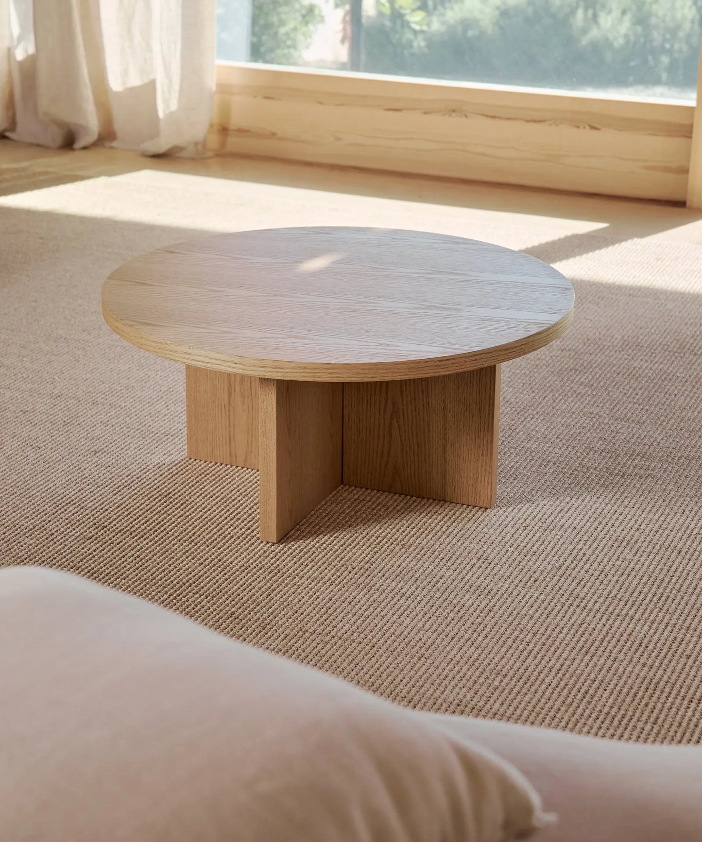 54935163437442 Mesa de Centro Redonda en Madera Takaya (80 cm) Mesas de Madera Northdeco