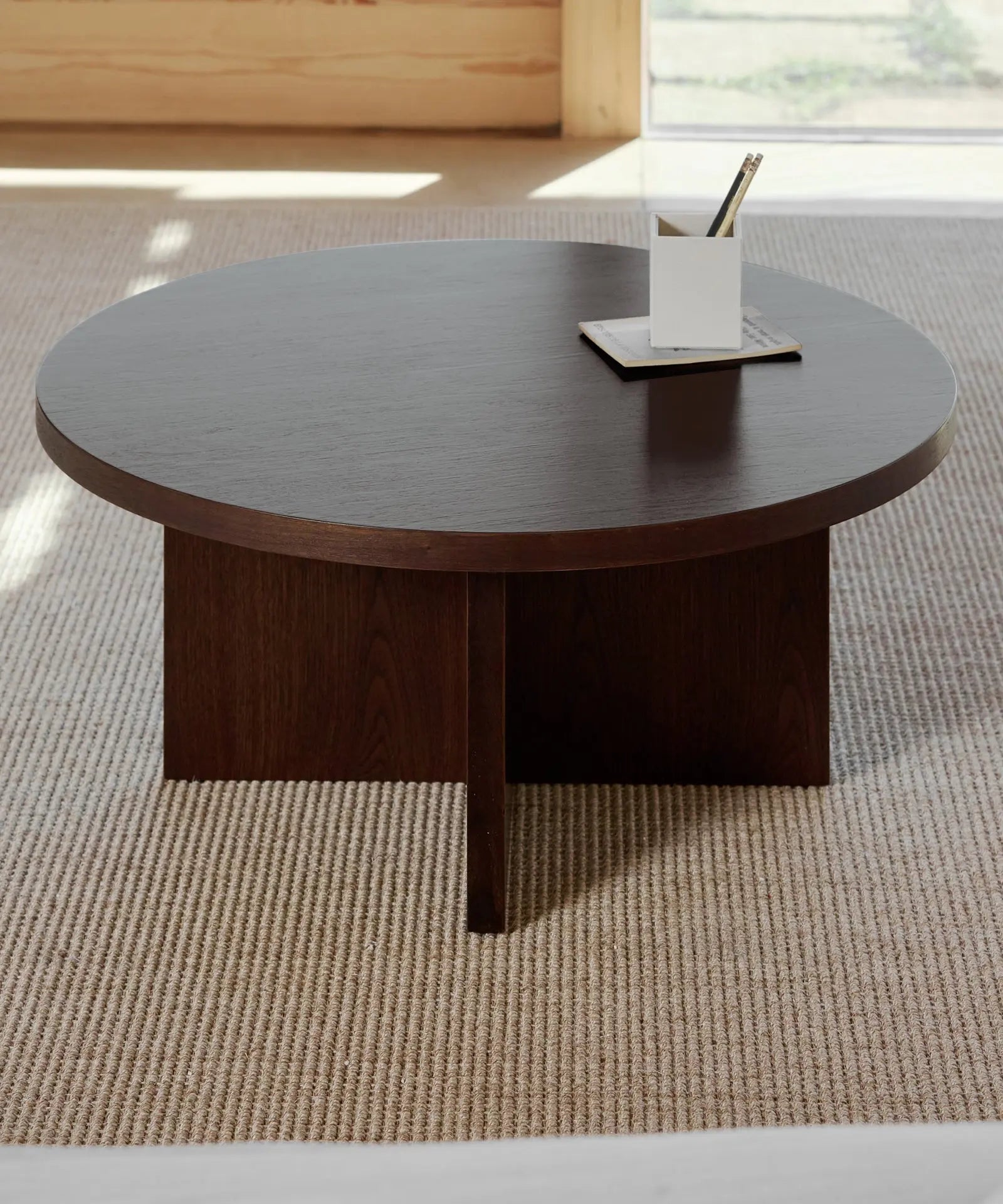 54935163470210 Mesa de Centro Redonda en Madera Takaya (80 cm) Mesas de Madera Northdeco