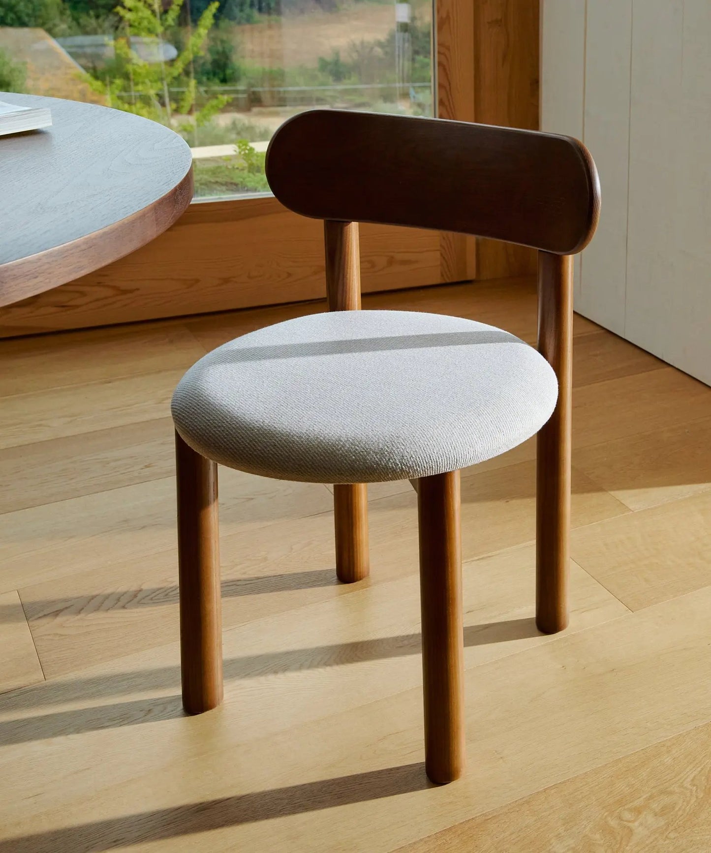 55651798876546 Silla de Comedor en Madera Tapizada Bianca Sillas Nórdicas Northdeco