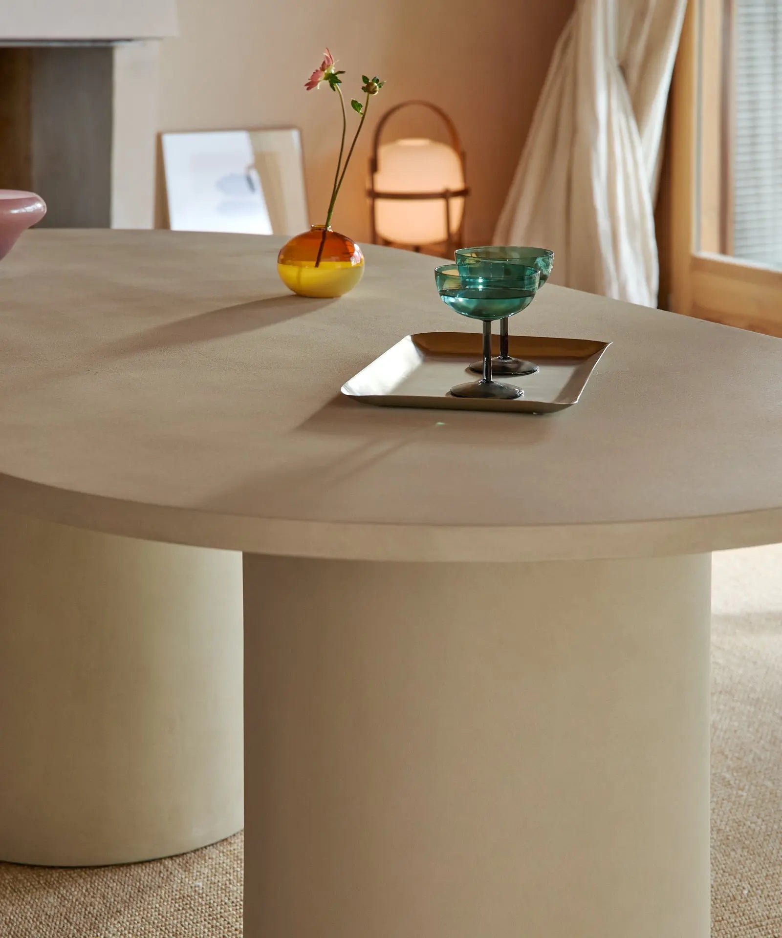 55283579289986 Mesa de Comedor Ovalada en Microcemento Juno (200 cm) Mesa de comedor Northdeco