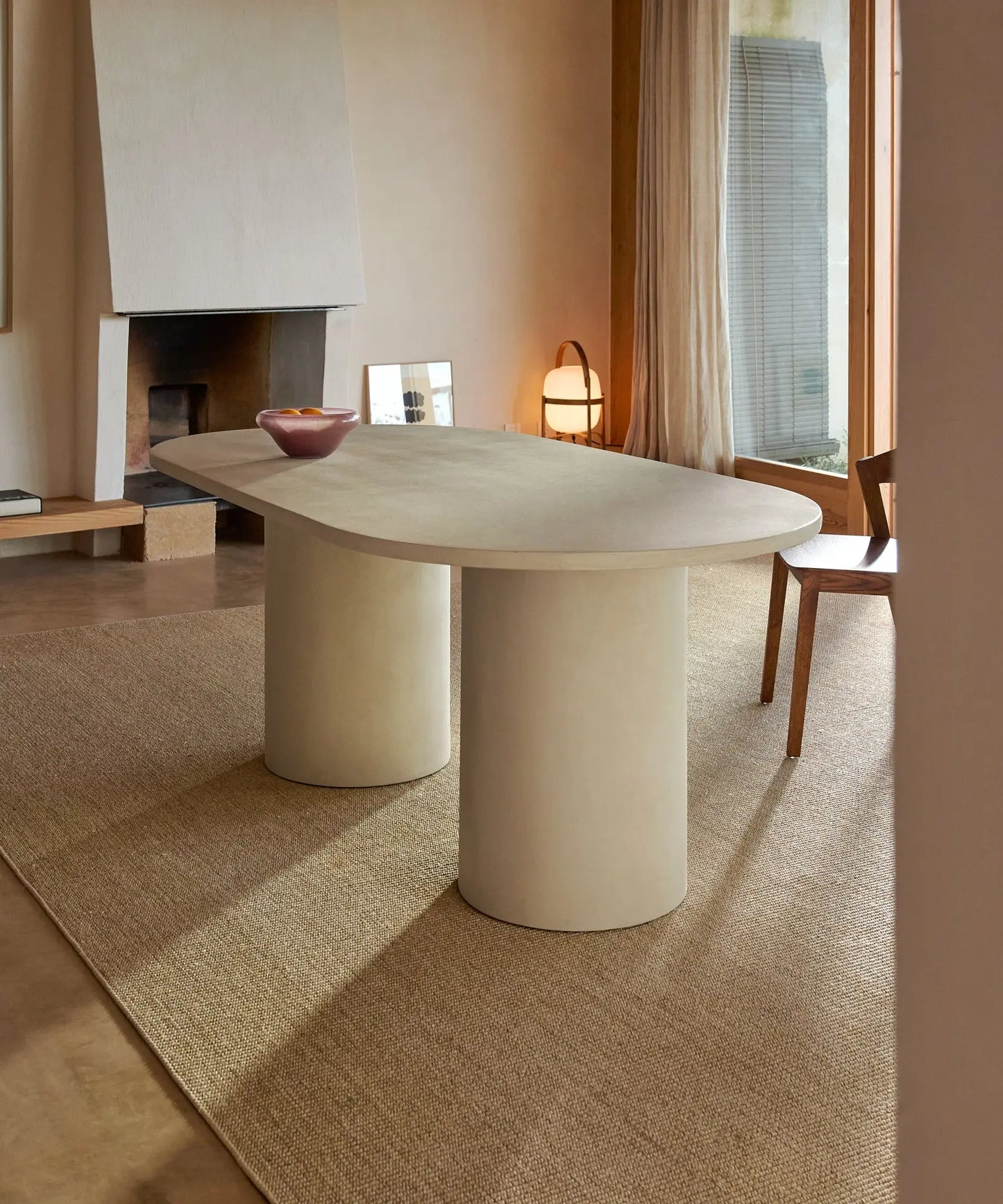 55283579289986 Mesa de Comedor Ovalada en Microcemento Juno (200 cm) Mesa de comedor Northdeco