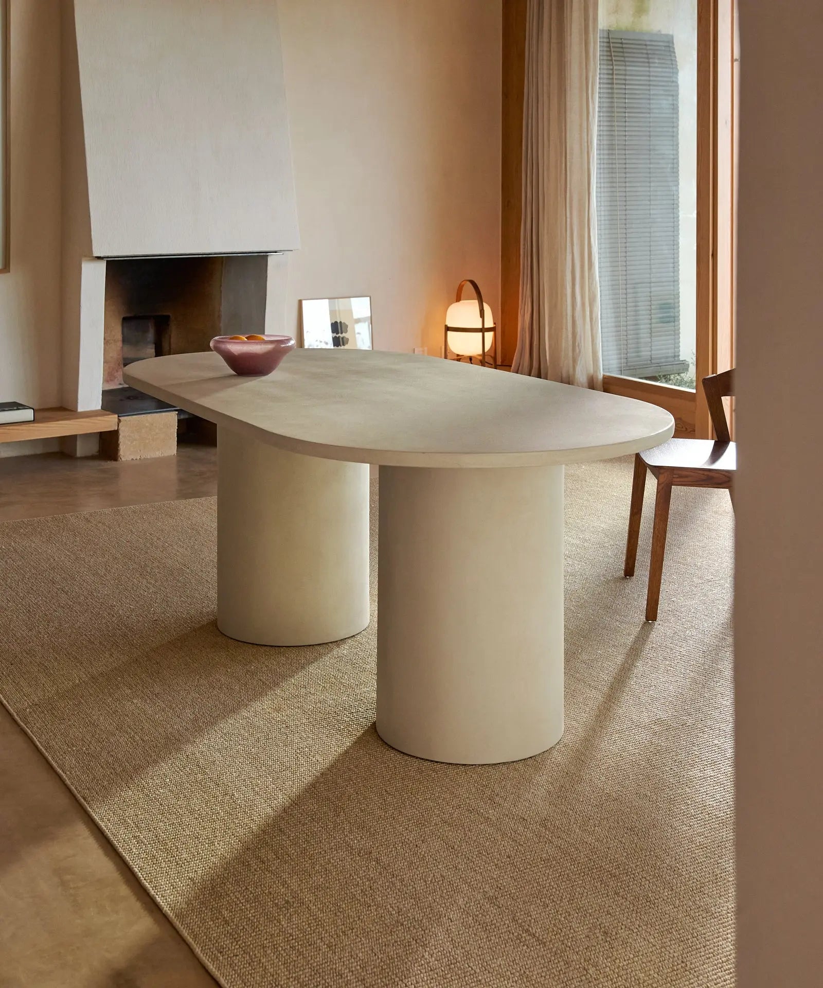 55283579289986 Mesa de Comedor Ovalada en Microcemento Juno (200 cm) Mesa de comedor Northdeco