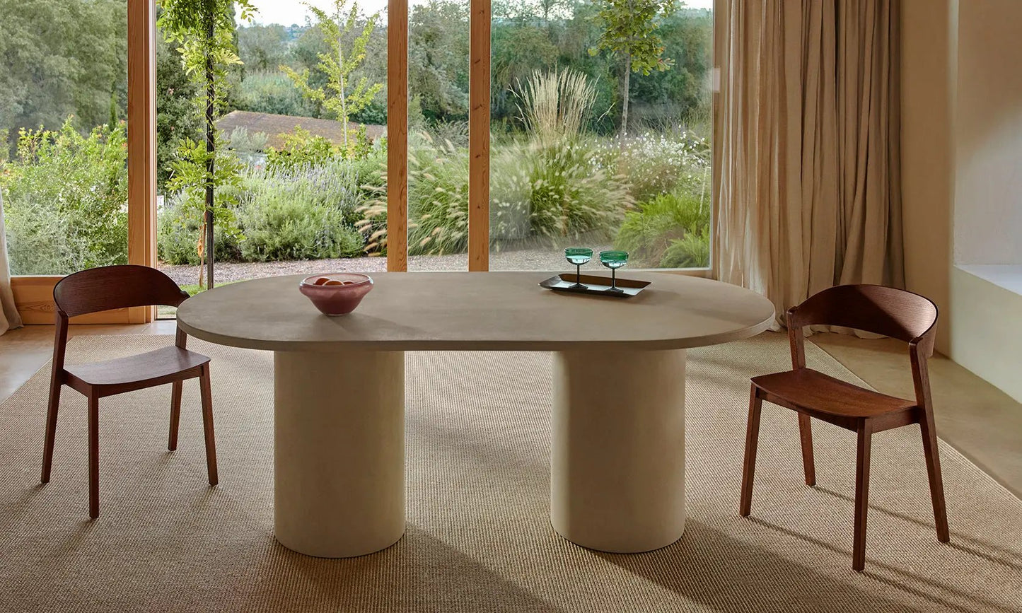 55283579289986 Mesa de Comedor Ovalada en Microcemento Juno (200 cm) Mesa de comedor Northdeco