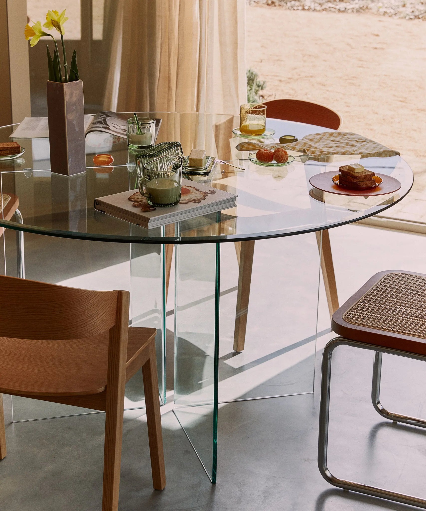 Plateau De Table Rond En Verre Trempé Noir - Diamètre 60 Cm, épaisseur 0,8 Cm, Design Marbre, Facile à Nettoyer - 5