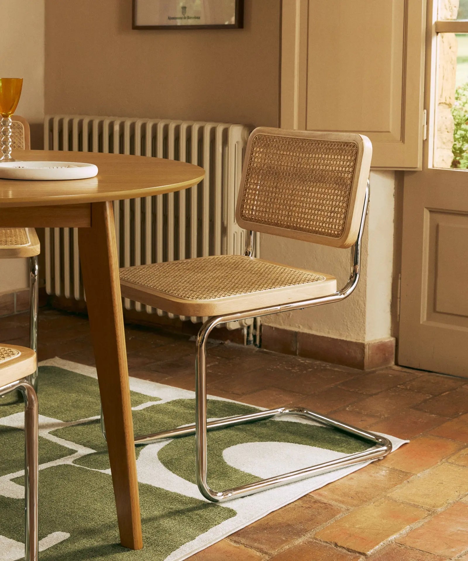 Chaise de salle à manger en bois, rotin et métal Candy New Edition