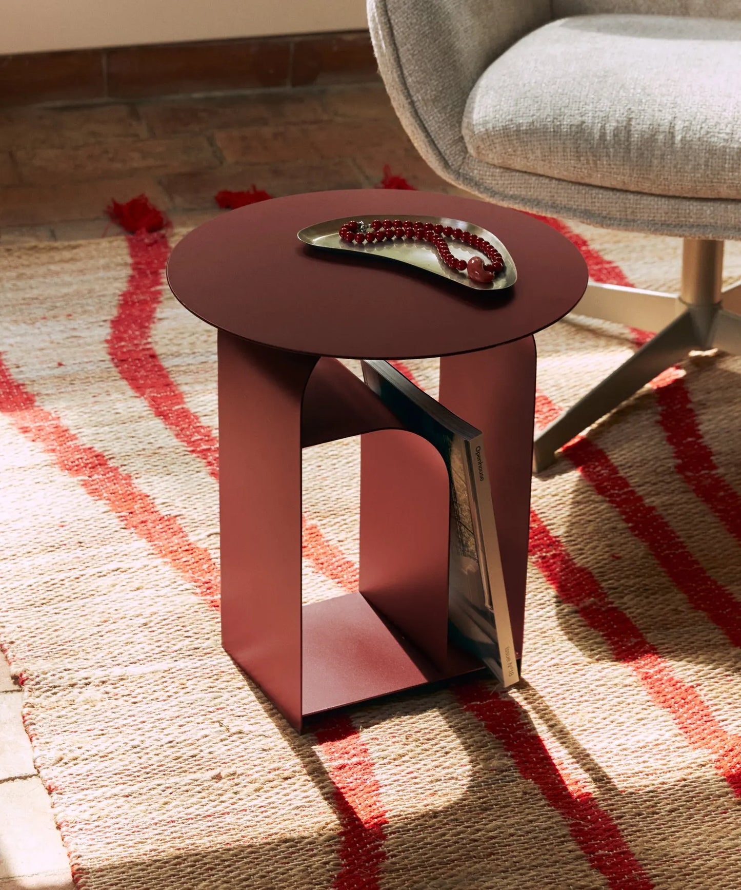 Tavolino Moderno In Metallo Verde - Ø38 Cm X H47 Cm, Portata 8 Kg - Foto 4