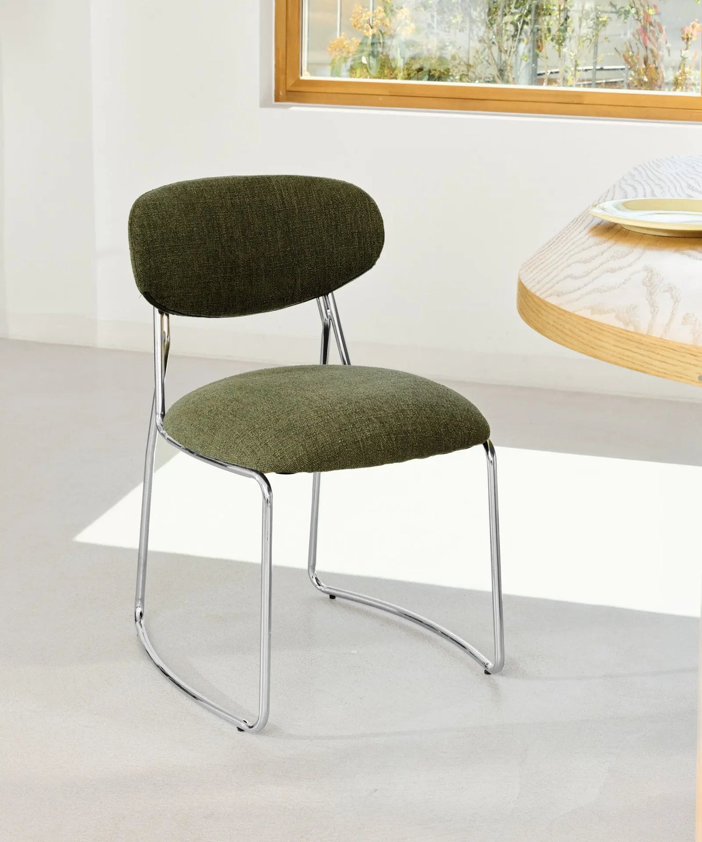 56625769480578 Silla de Comedor de Tela y metal Moritz Sillas tapizadas Northdeco