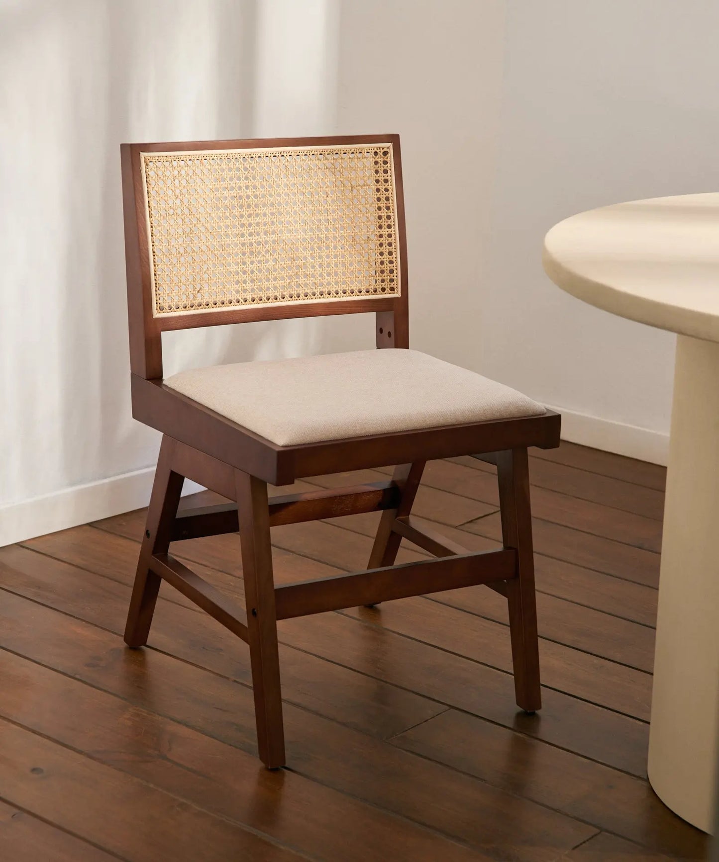 55180018418050 Silla de Comedor en Madera Tapizada Pauline Sillas de madera Northdeco