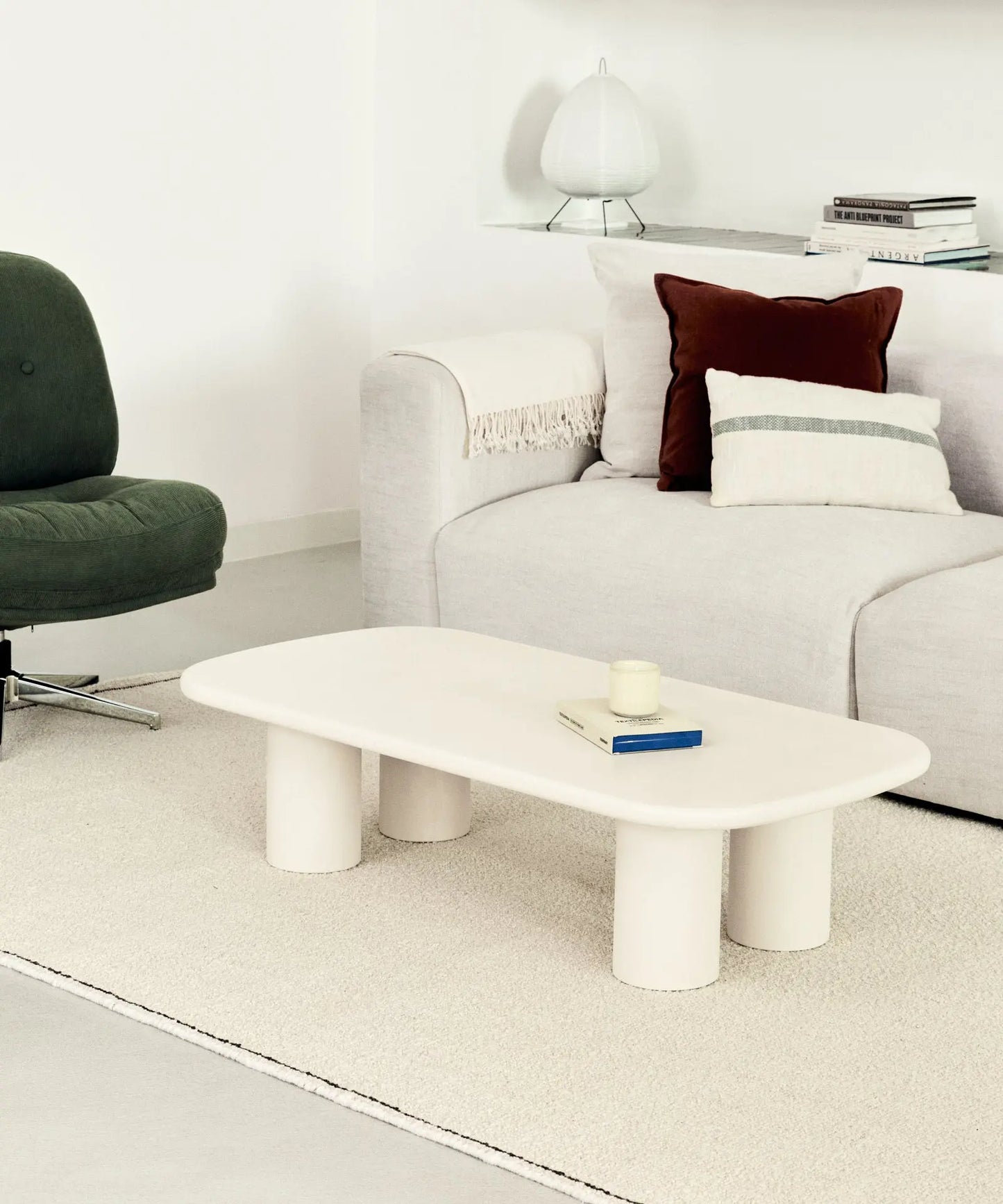 55284069302658 Mesa de Centro Alargada en Microcemento Sira (120 cm) Mesas de Centro Northdeco