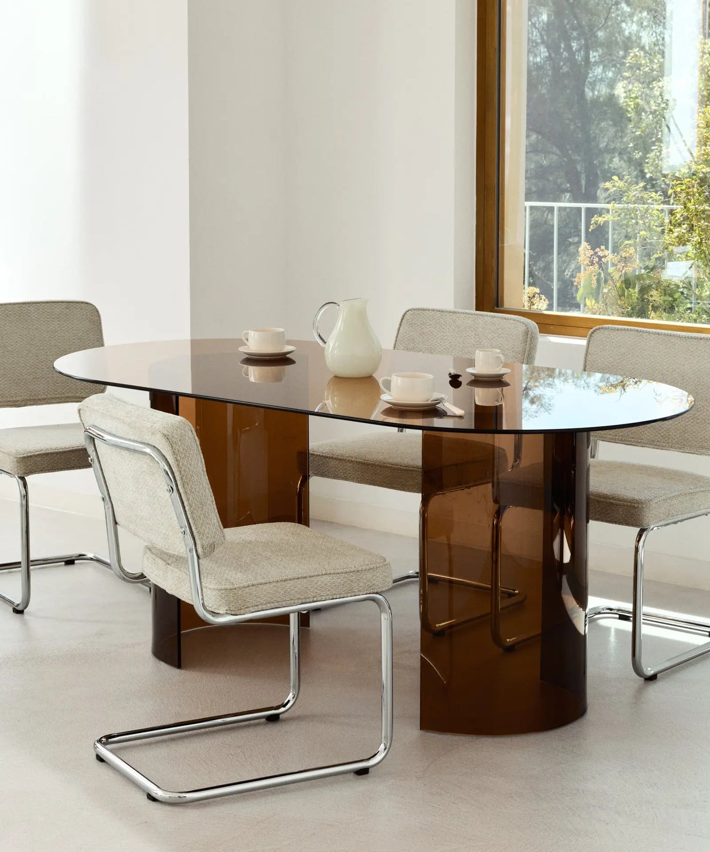 55421712335234 Mesa de Comedor Cristal Templado Ensa (180x76cm) Mesas de Cristal Northdeco