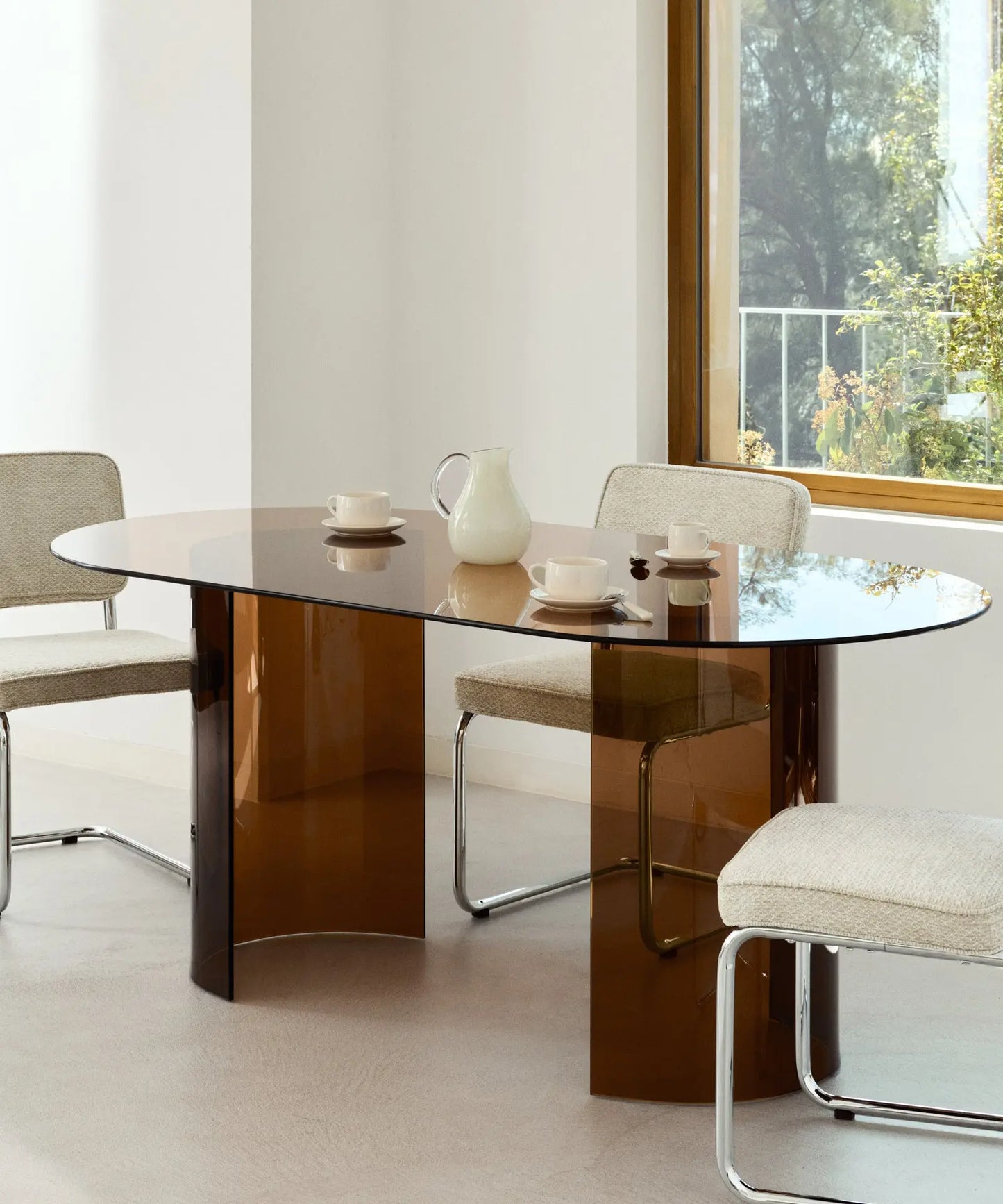55421712335234 Mesa de Comedor Cristal Templado Ensa (180x76cm) Mesas de Cristal Northdeco