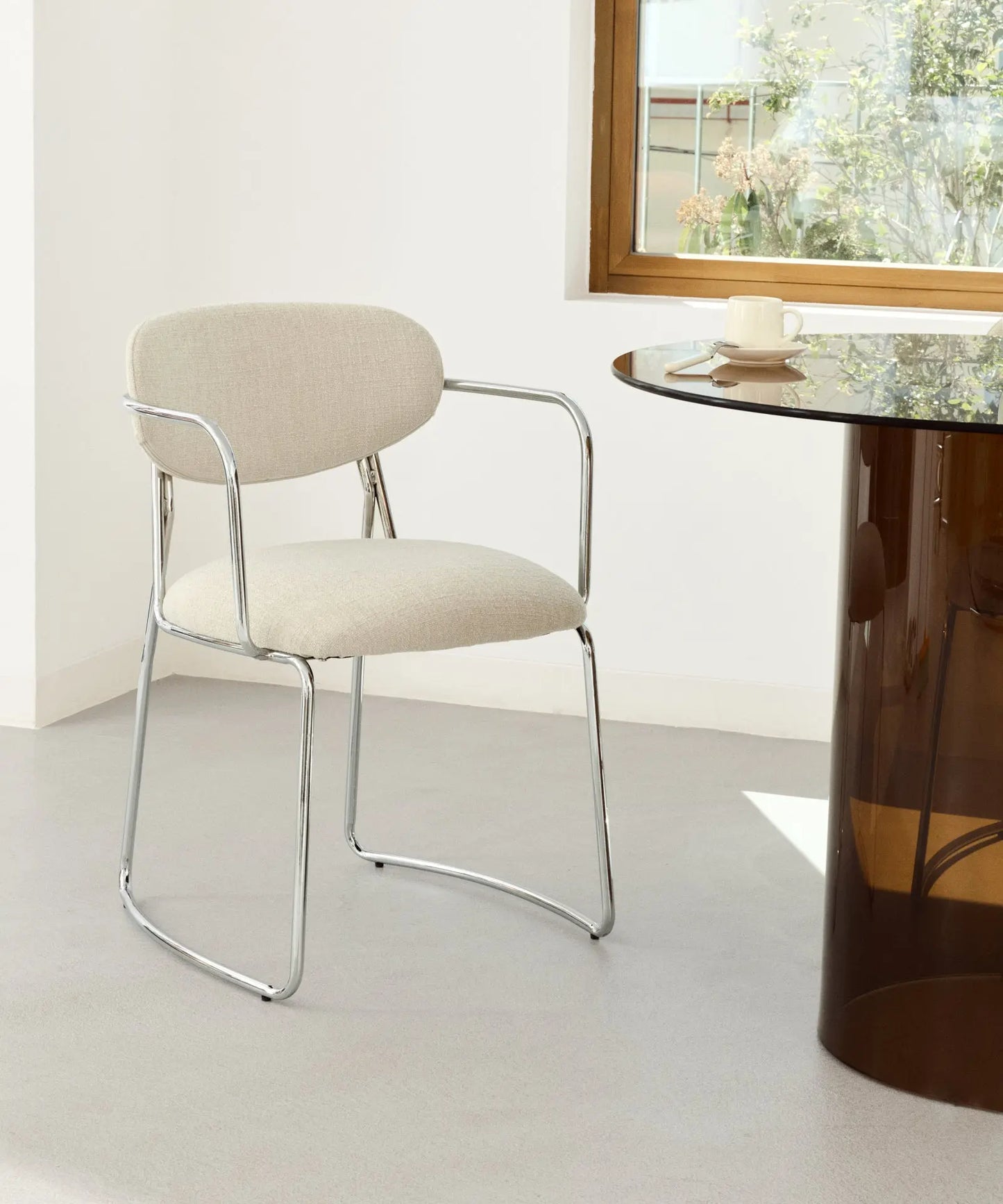 56625826529666 Silla de Comedor de Tela y Metal con Reposabrazos Moritz Arms Sillas tapizadas Northdeco