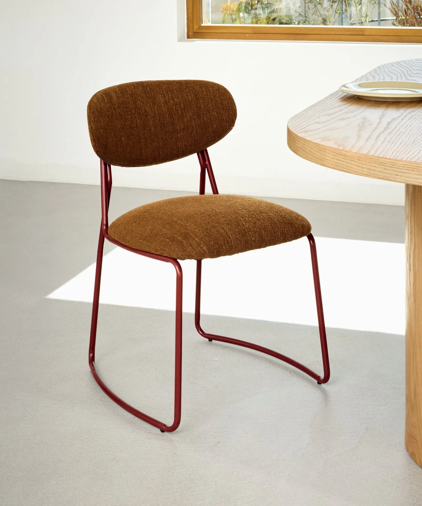 56625769546114 Silla de Comedor de Tela y metal Moritz Sillas tapizadas Northdeco
