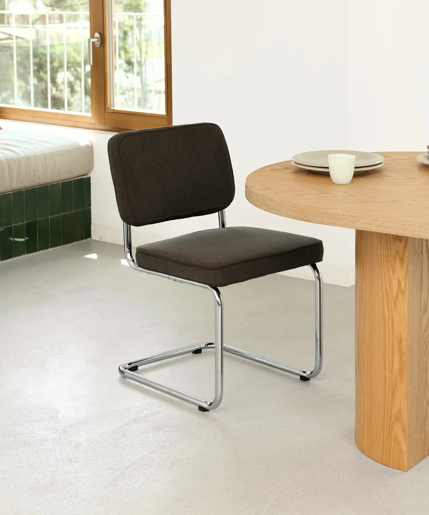 56626077270402 Silla de Comedor Tela de Pana y Metal Anela Sillas tapizadas Northdeco