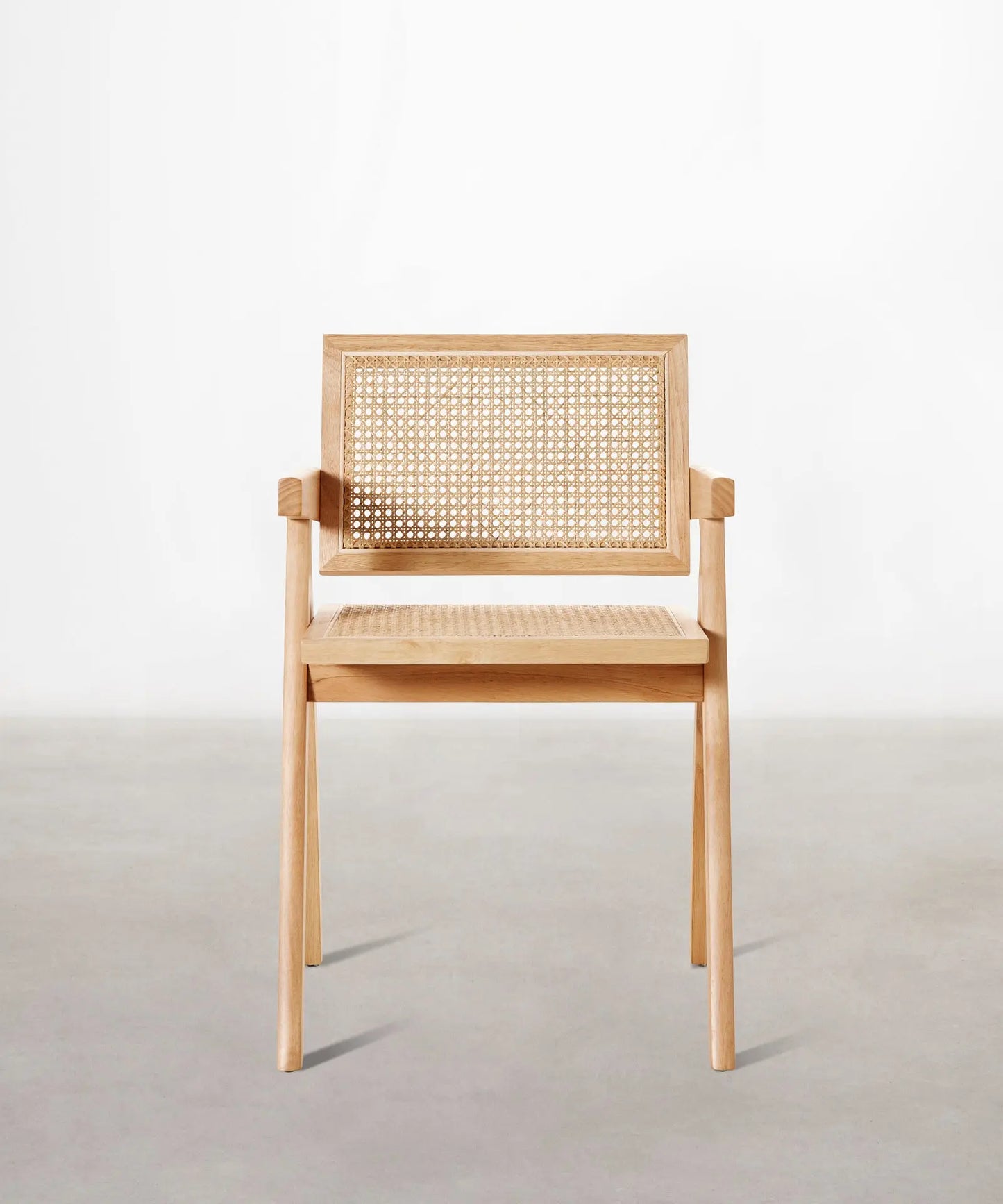 46640545988945 Silla de Comedor en Madera y Ratán con Reposabrazos Chiara Arms Sillas de Madera Northdeco