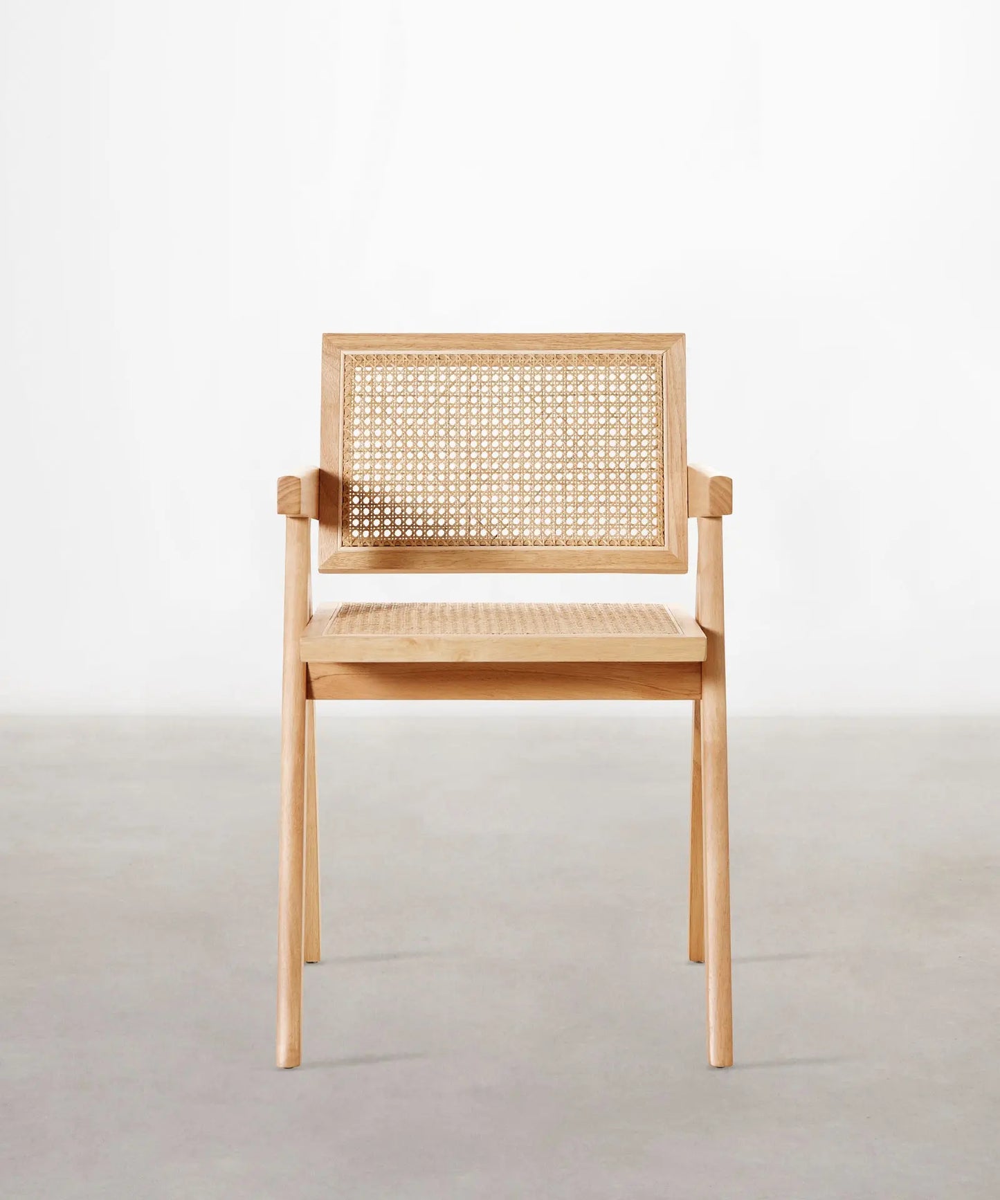 46640545988945 Silla de Comedor en Madera y Ratán con Reposabrazos Chiara Arms Sillas de Madera Northdeco