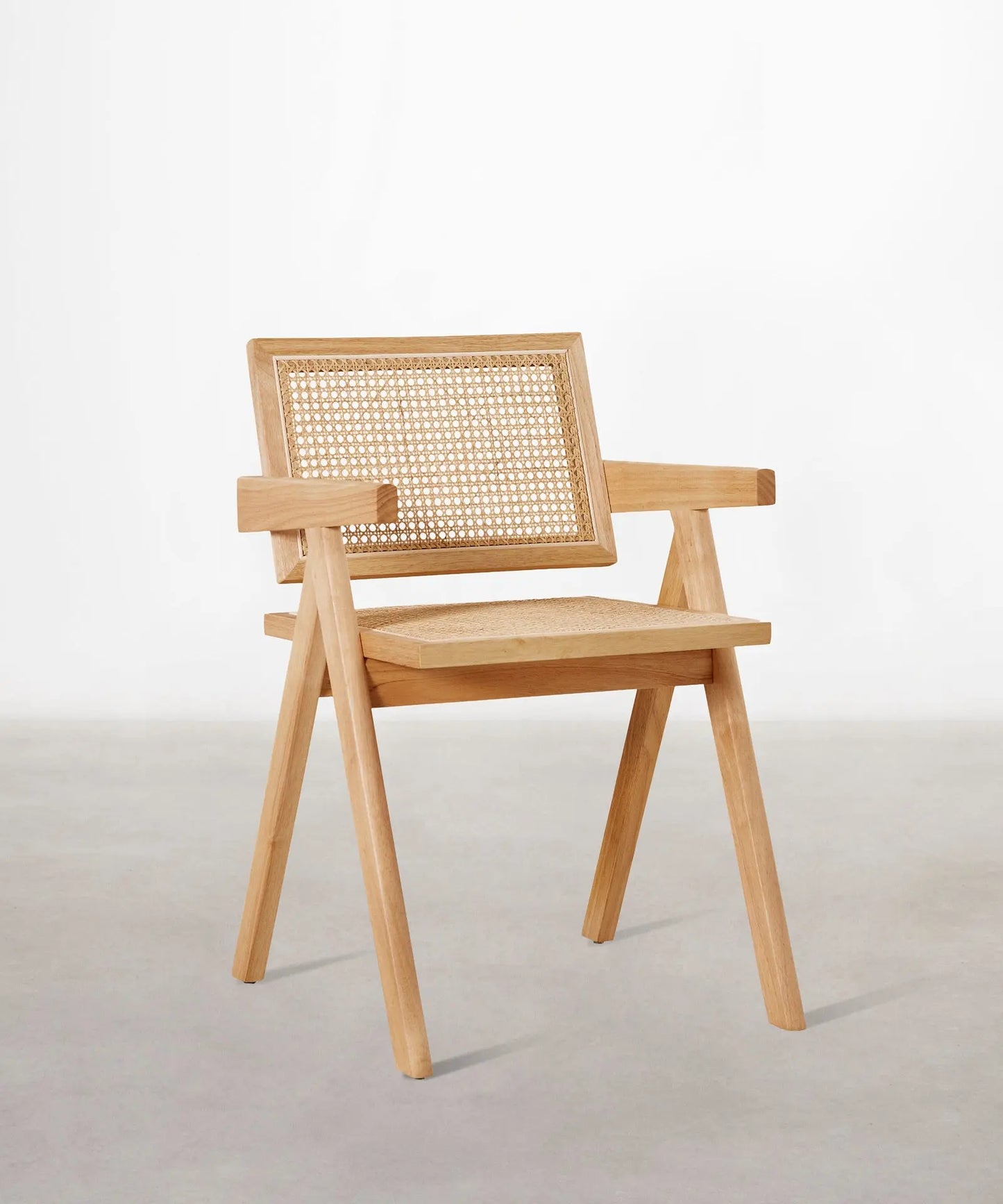 46640545988945 Silla de Comedor en Madera y Ratán con Reposabrazos Chiara Arms Sillas de Madera Northdeco