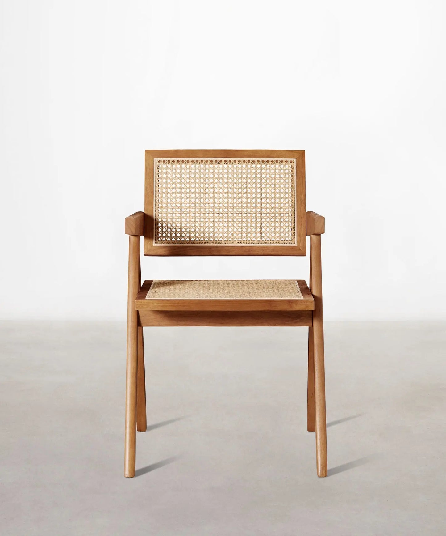 46640546021713 Silla de Comedor en Madera y Ratán con Reposabrazos Chiara Arms Sillas de Madera Northdeco