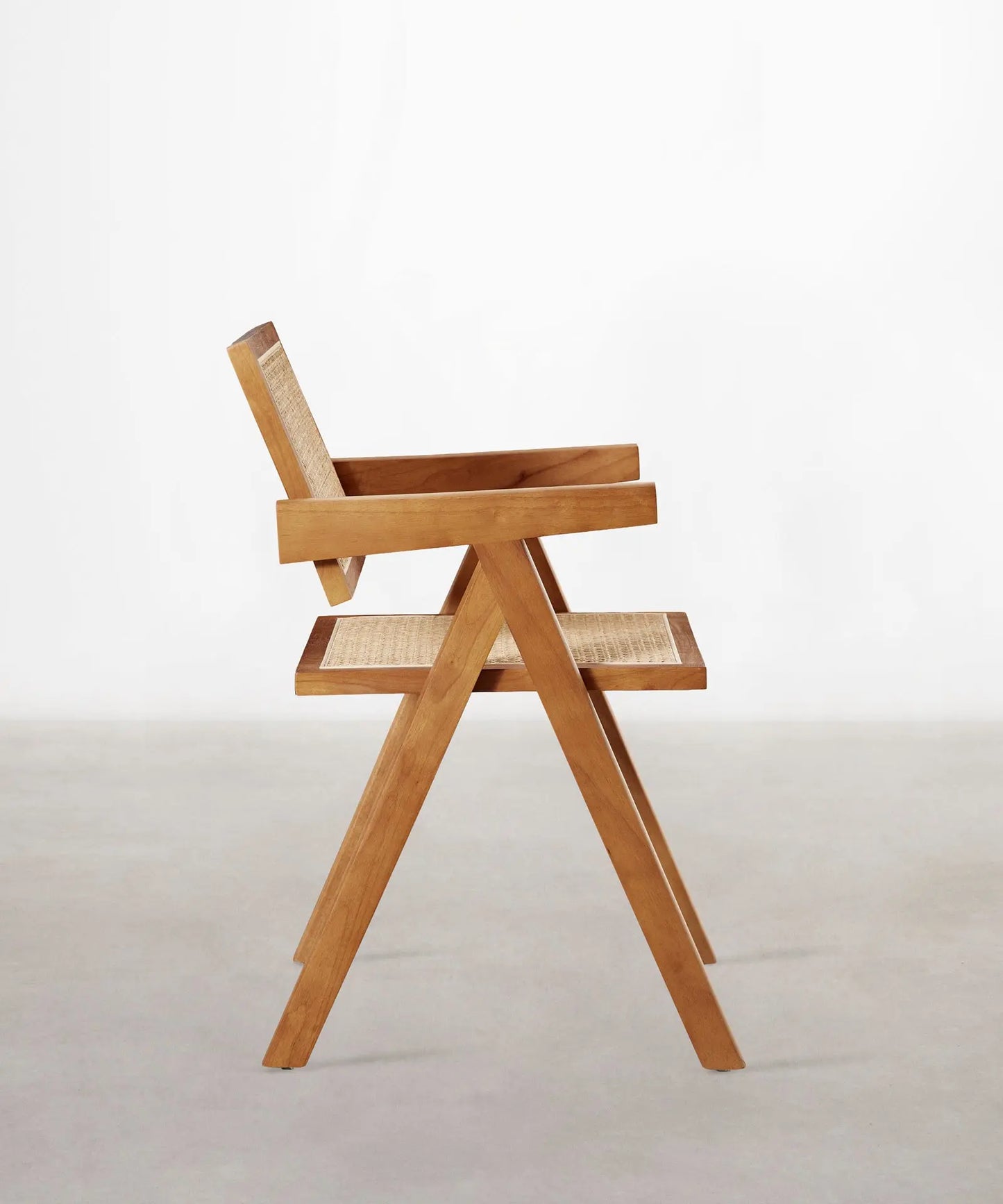 46640546021713 Silla de Comedor en Madera y Ratán con Reposabrazos Chiara Arms Sillas de Madera Northdeco