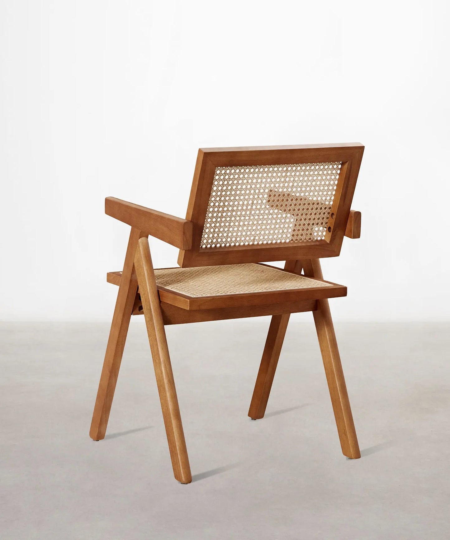 46640546021713 Silla de Comedor en Madera y Ratán con Reposabrazos Chiara Arms Sillas de Madera Northdeco