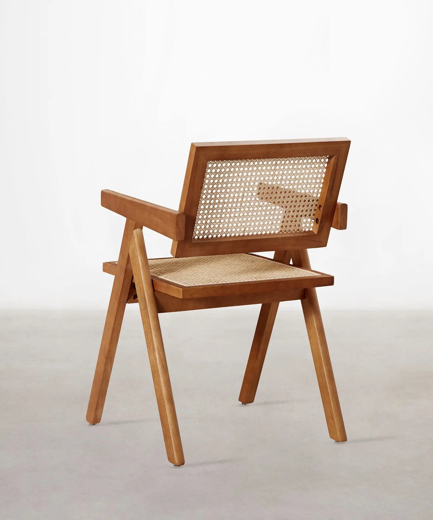 46640546021713 Silla de Comedor en Madera y Ratán con Reposabrazos Chiara Arms Sillas de Madera Northdeco